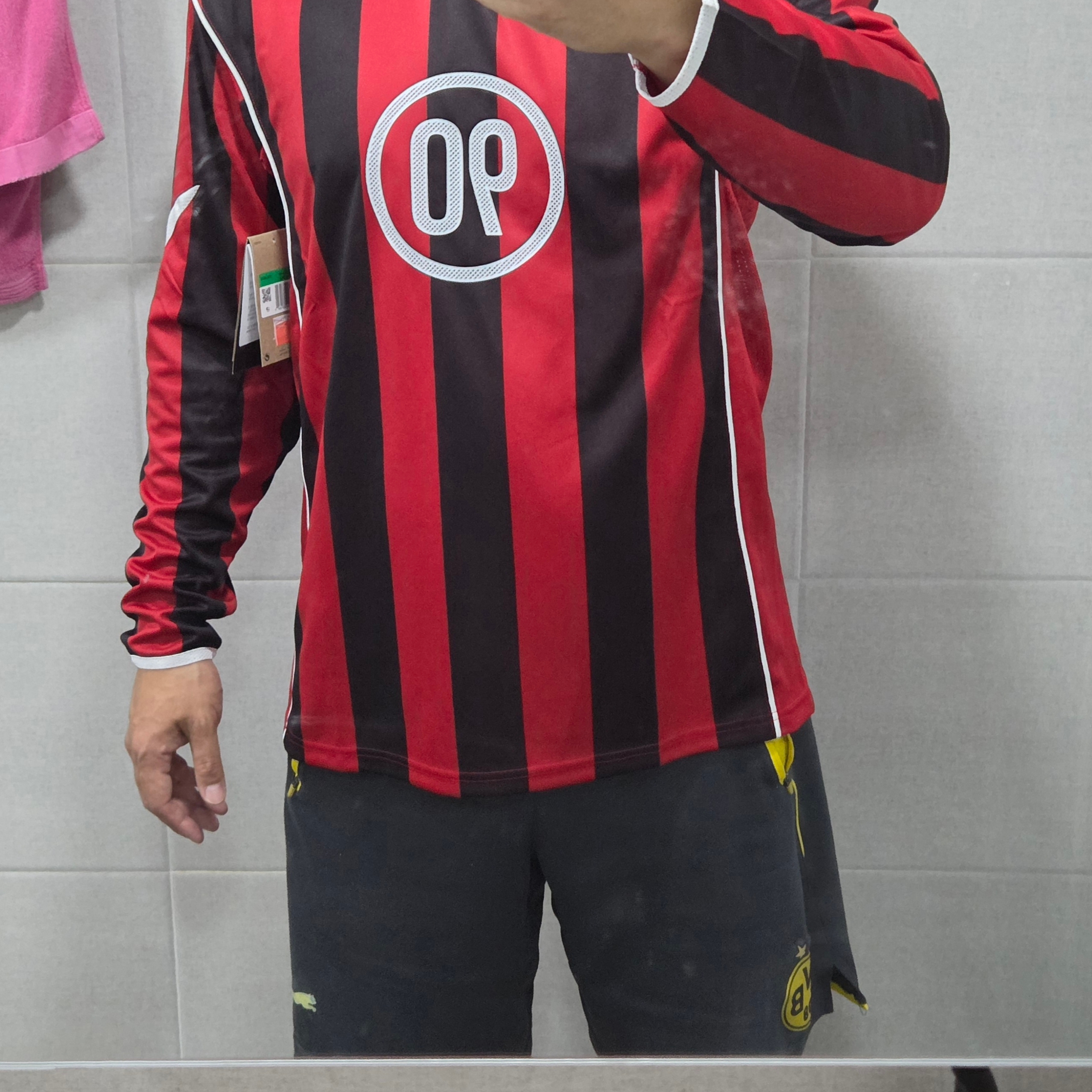 Nike Total 90 Dri-Fit Long Sleeve Football Top Gym Red White - Asia 착용 스타일 - 1
