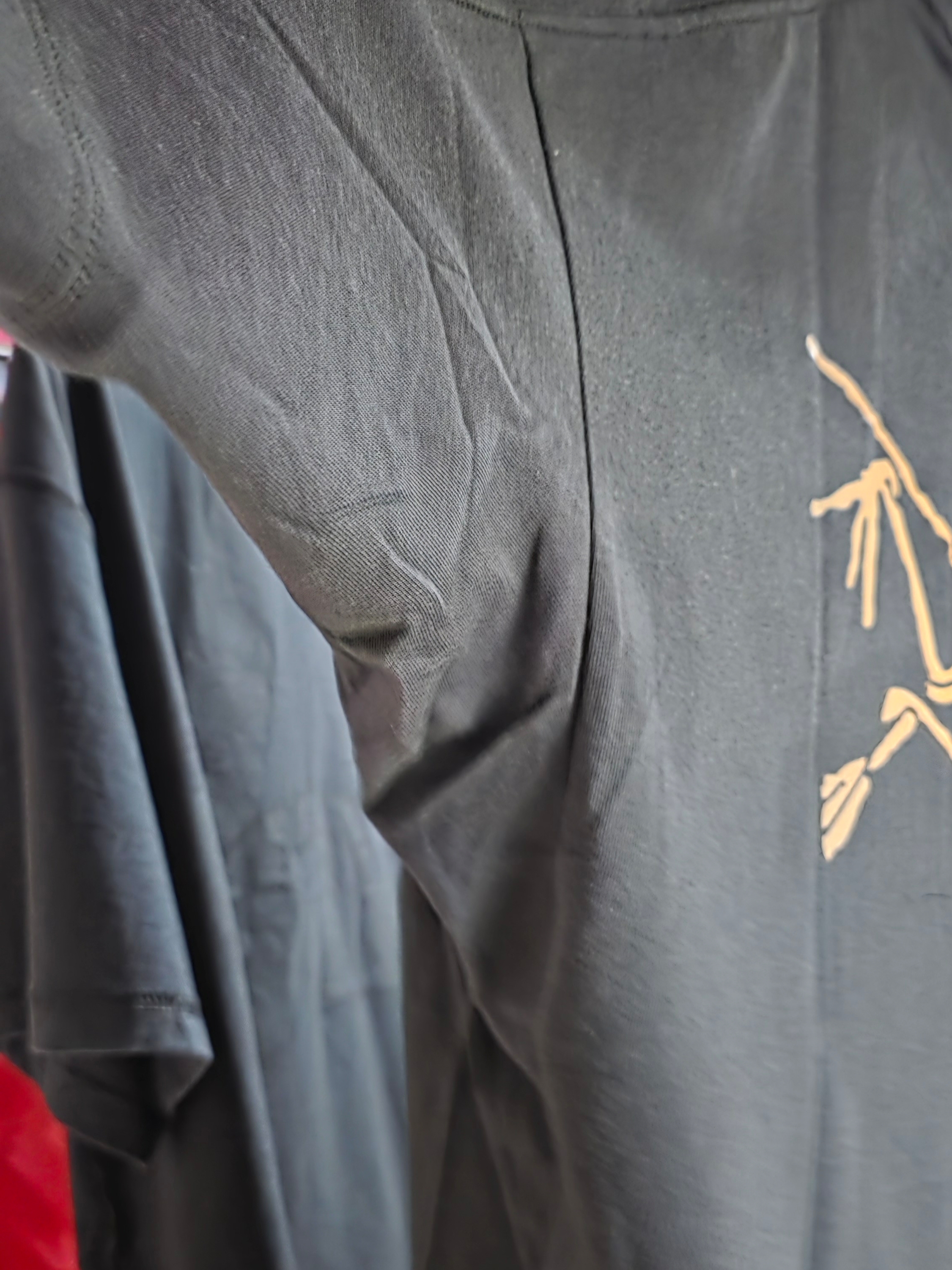 Arc'teryx Kragg Cotton Logo SS T-Shirt 24K Black 착용 스타일 - 3