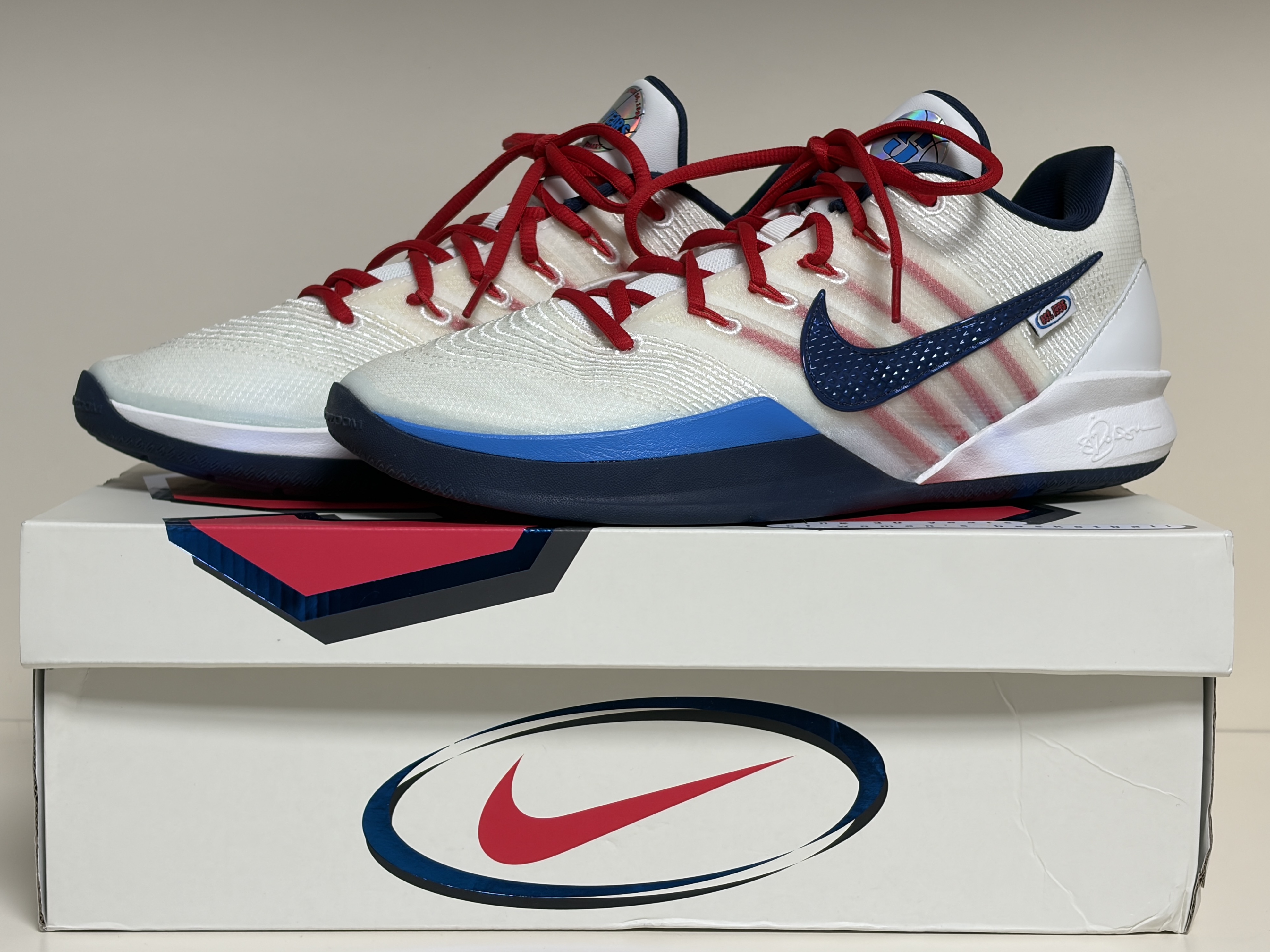 (W) Nike Sabrina 3 EP Sail Atom Red 착용 스타일 - 1