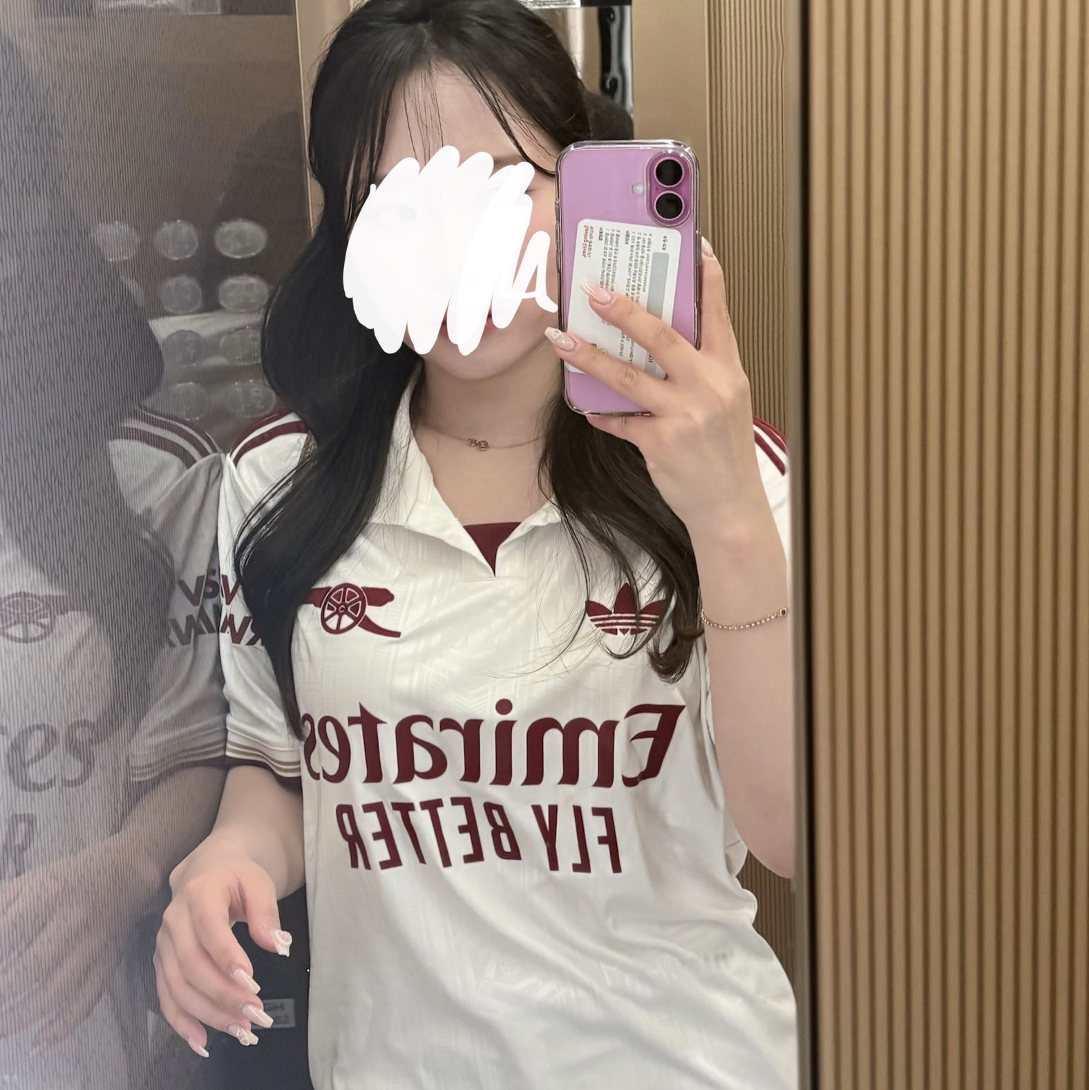 Adidas Arsenal 2025/26 3rd Jersey Cloud White Team Coll Burgundy 2 - KR Sizing (Non Marking Ver.) 착용 스타일 - 1