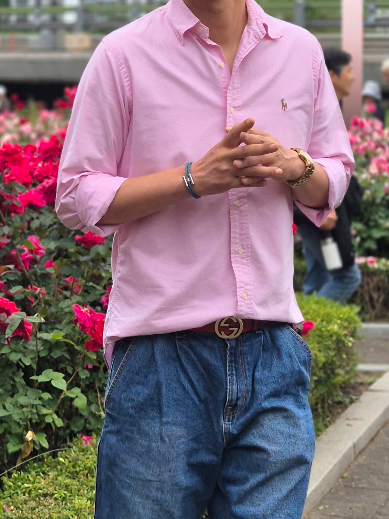 [10%적립] Polo Ralph Lauren Custom Fit Oxford Shirt Pink - 26SS, Hermes Tournis Tresse Bracelet Swift Calfskin Palladium & Bleu Lin 착용 스타일 - 2