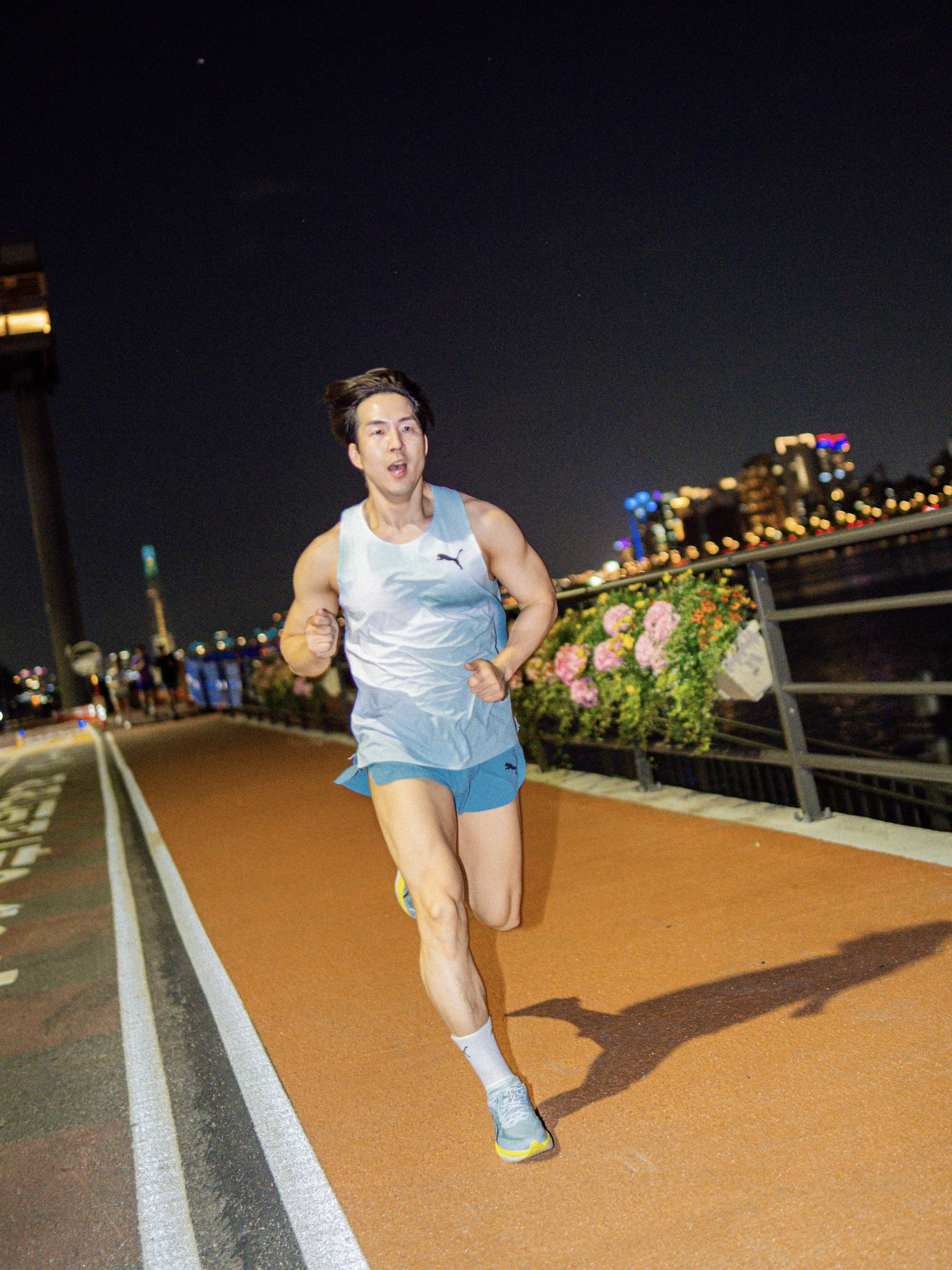 Puma Deviate Nitro 4 Baltic Sea Blue Fresh Water 착용 스타일