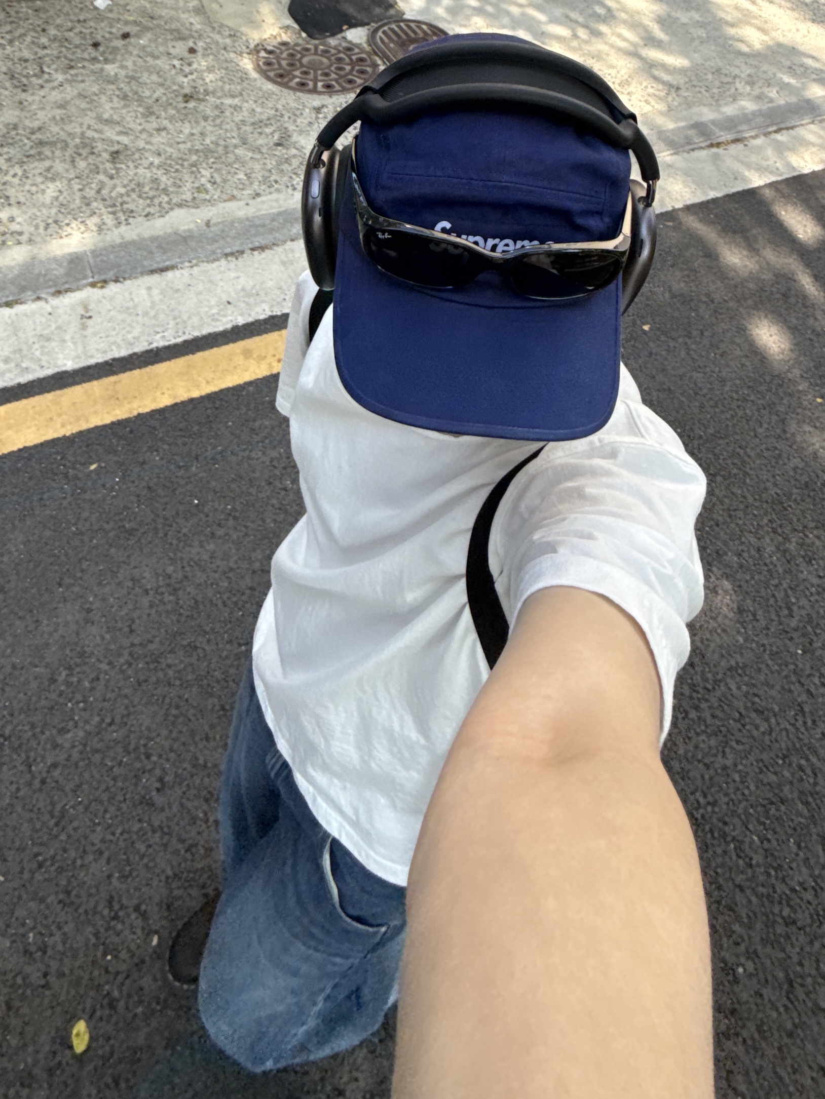 Dr. Martens 1461 Ambassador Black, (W) Uniqlo Baggy Curve Jeans Short Blue - JP 착용 스타일 - 3