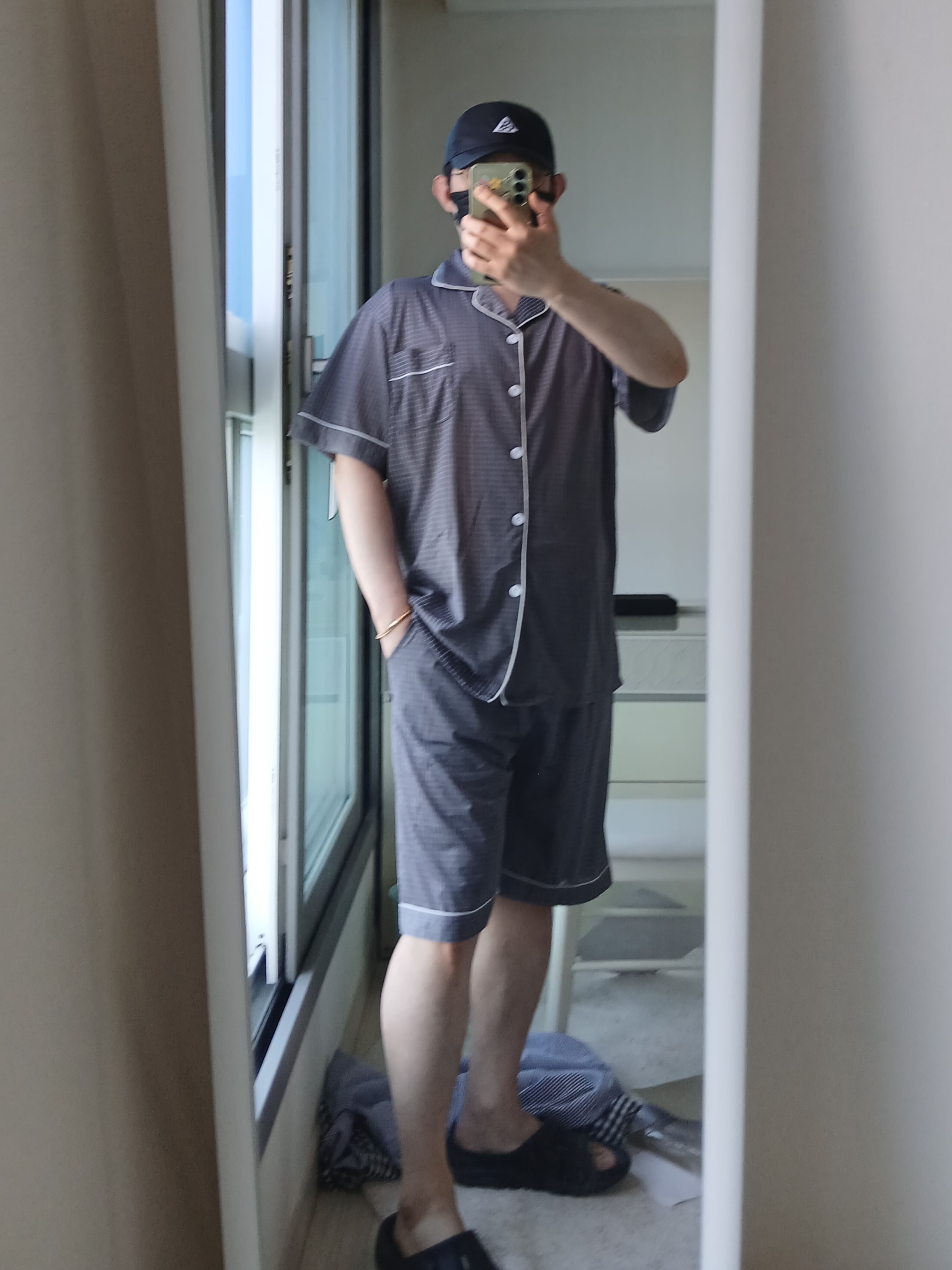Nike ACG Trail Cap Black, [3% 적립] Aone Cold Check Short Sleeve Pajama Set Gray Check 착용 스타일 - 5