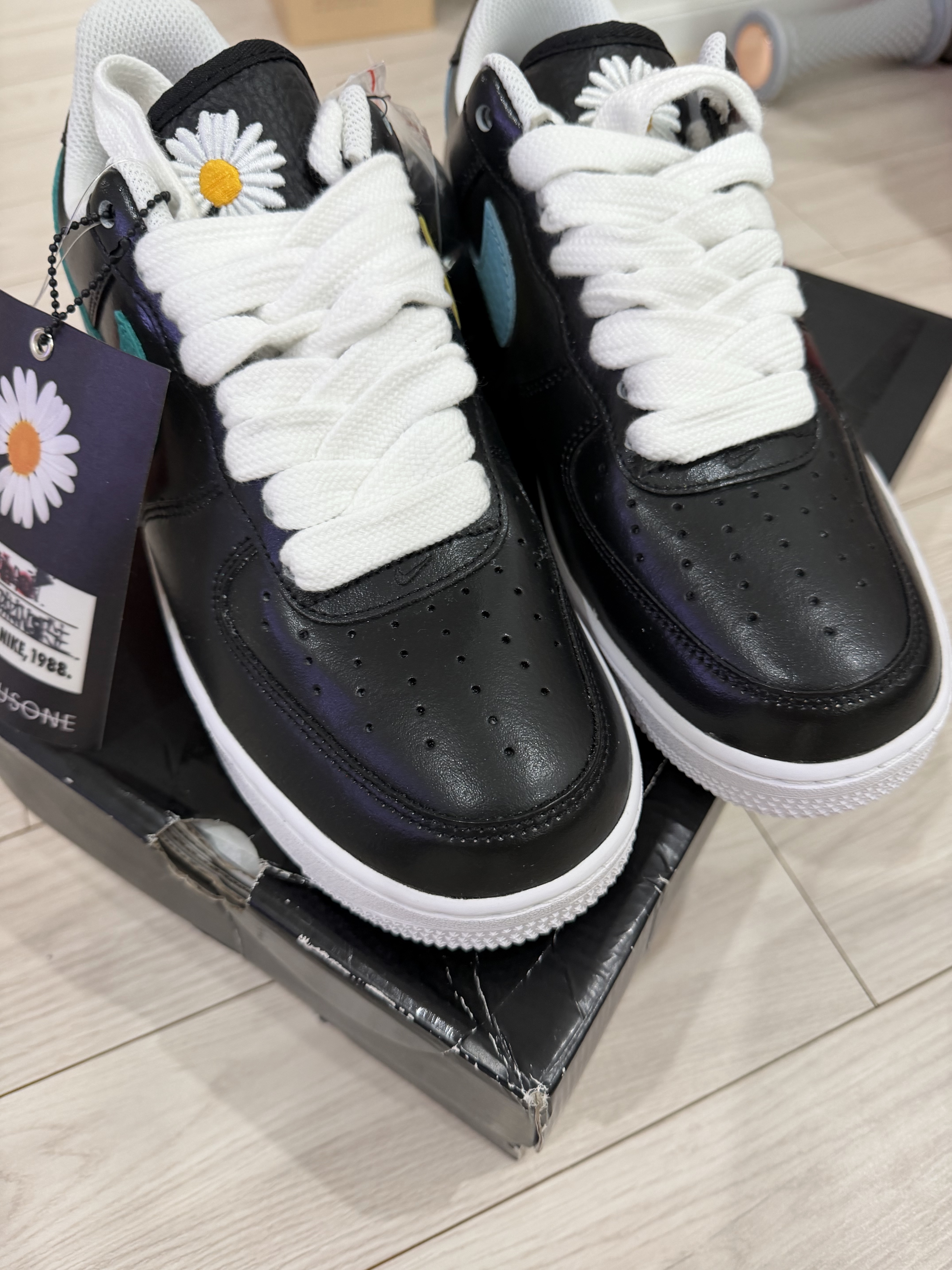Nike x Peaceminusone Air Force 1 Low Para-Noise 3.0 Black and Multicolor 착용 스타일 - 1