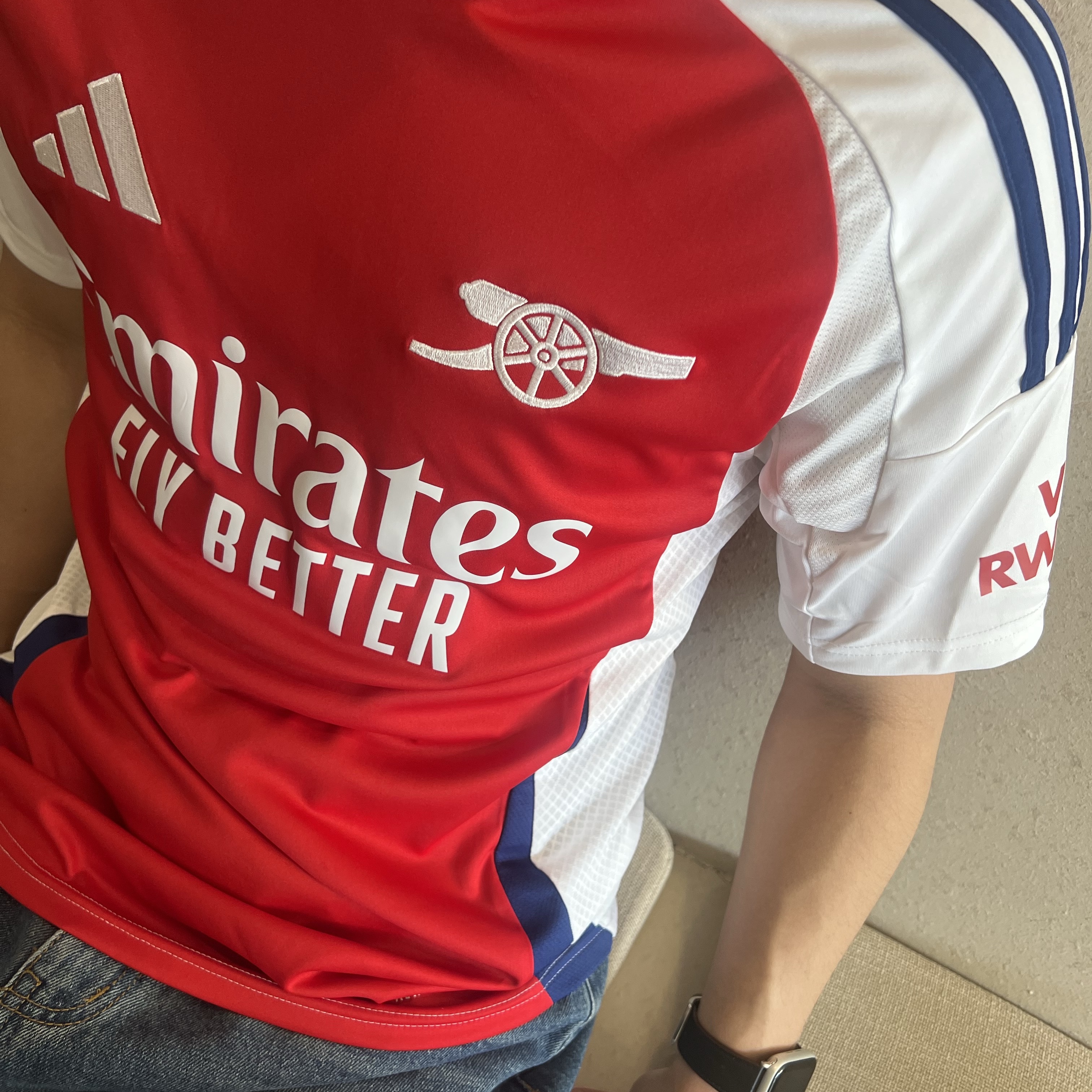 Adidas Arsenal 2024/25 Home Jersey Better Scarlet White - KR Sizing (Non Marking Ver.) 착용 스타일