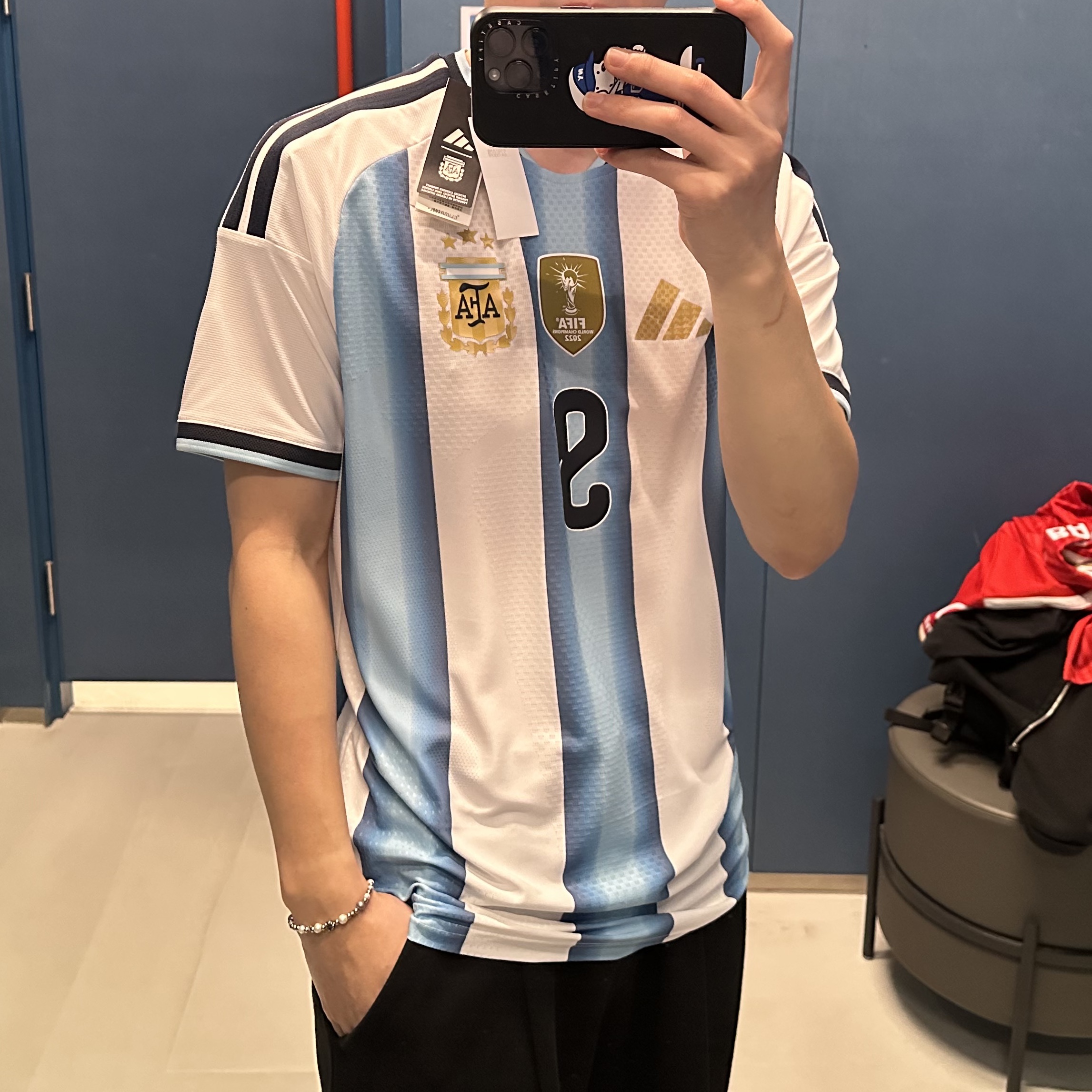 Adidas Argentina 2026 Home Jersey White Icey Blue - KR Sizing (Non Marking Ver.) 착용 스타일