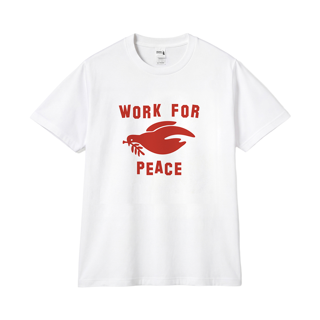 길단 x 빈티지 컬렉션 Work For Peace 티셔츠 레드 로고