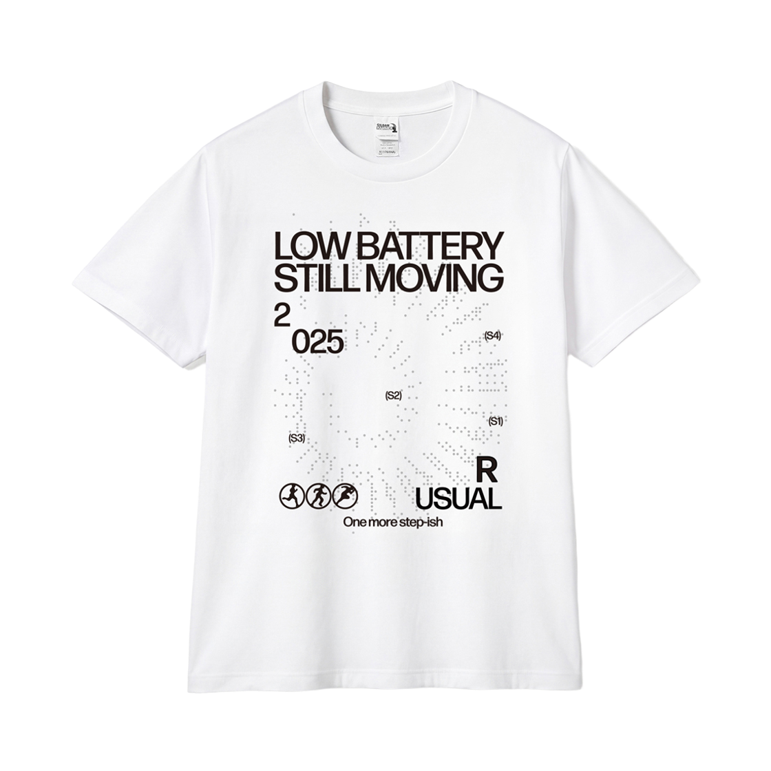 길단 X 썸머 컬렉션 Low Battery 티셔츠 화이트(GILDAN X Summer Collection Low Battery T-Shirt White) - 1