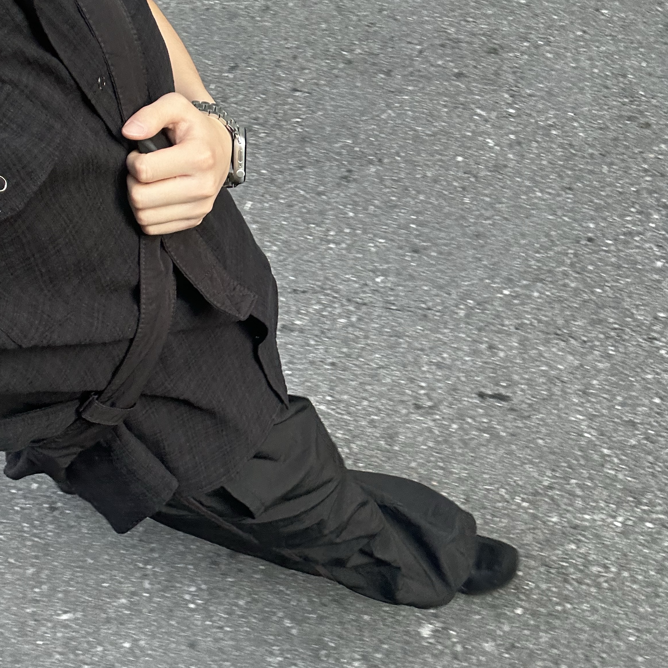 Polyteru Human Index Index Track Pants Black/Purple 착용 스타일