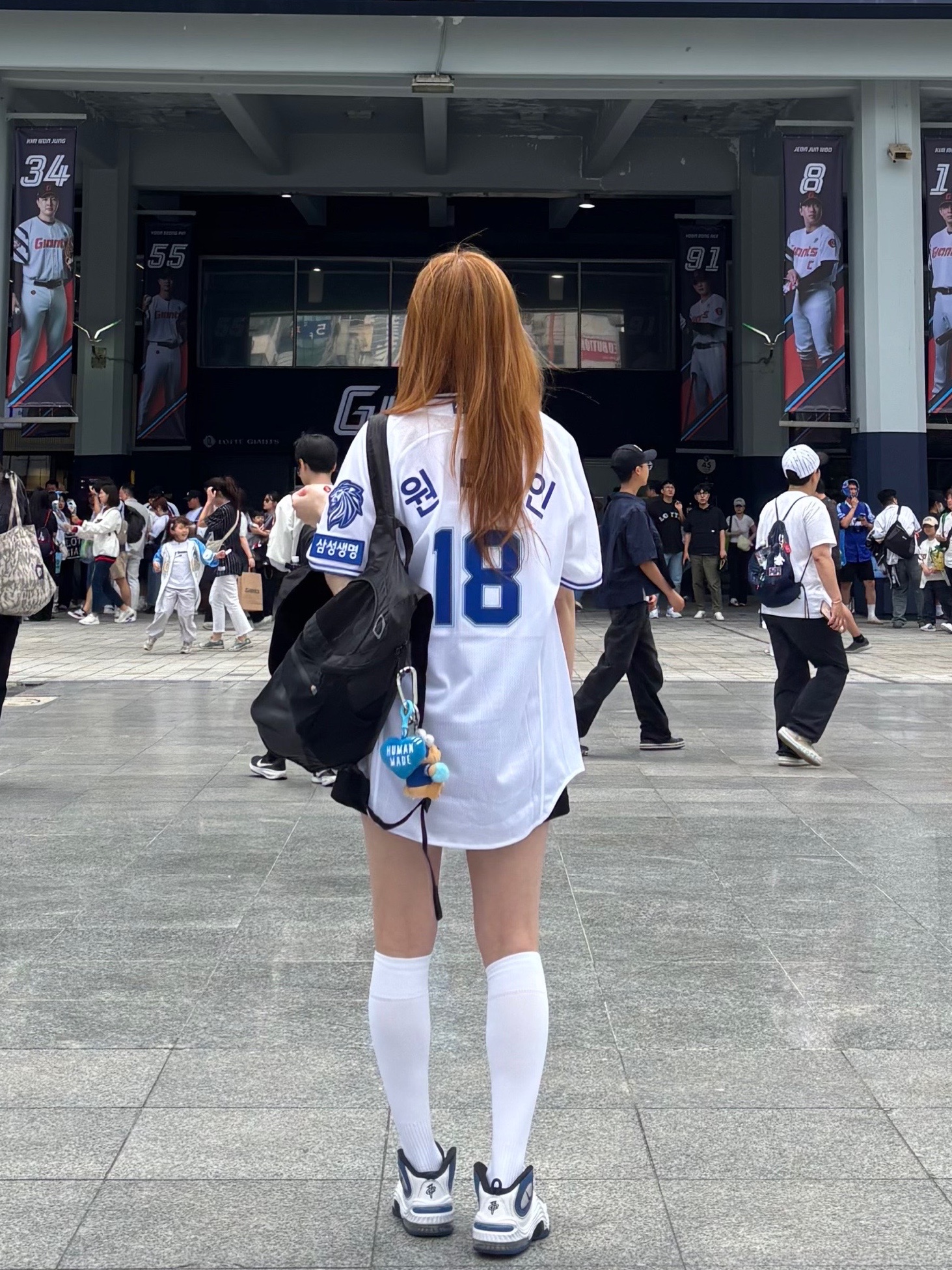 Nike Air Penny II Atlantic Blue, Samsung Lions 2025 Professional Home Uniform White (Non Marking Ver.) 착용 스타일 - 1