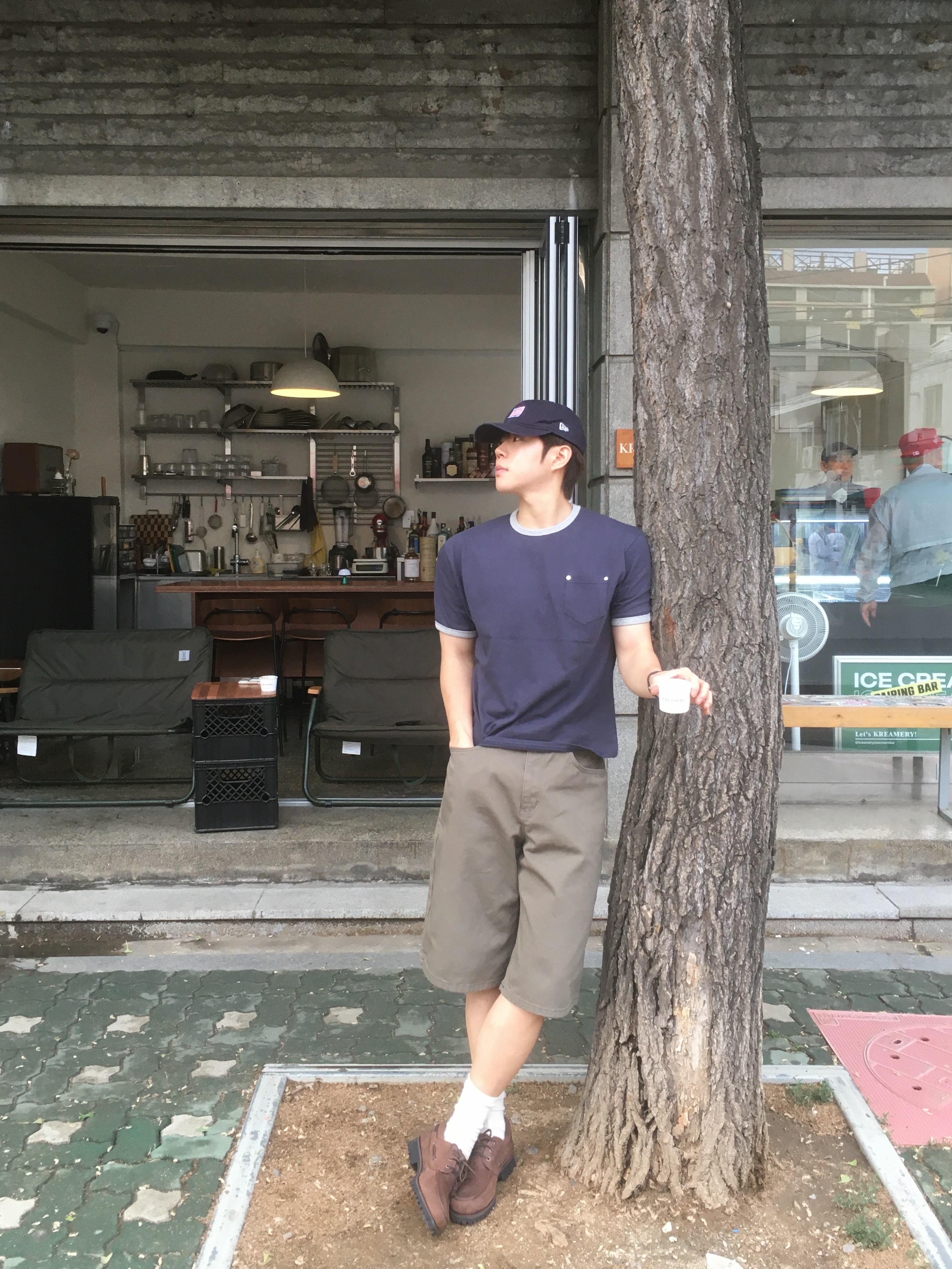 Timberland x Thisisneverthat 3-Eye Authentic Boat Shoes Brown - Wide, Casio LTP-V007L-9E 착용 스타일 - 4