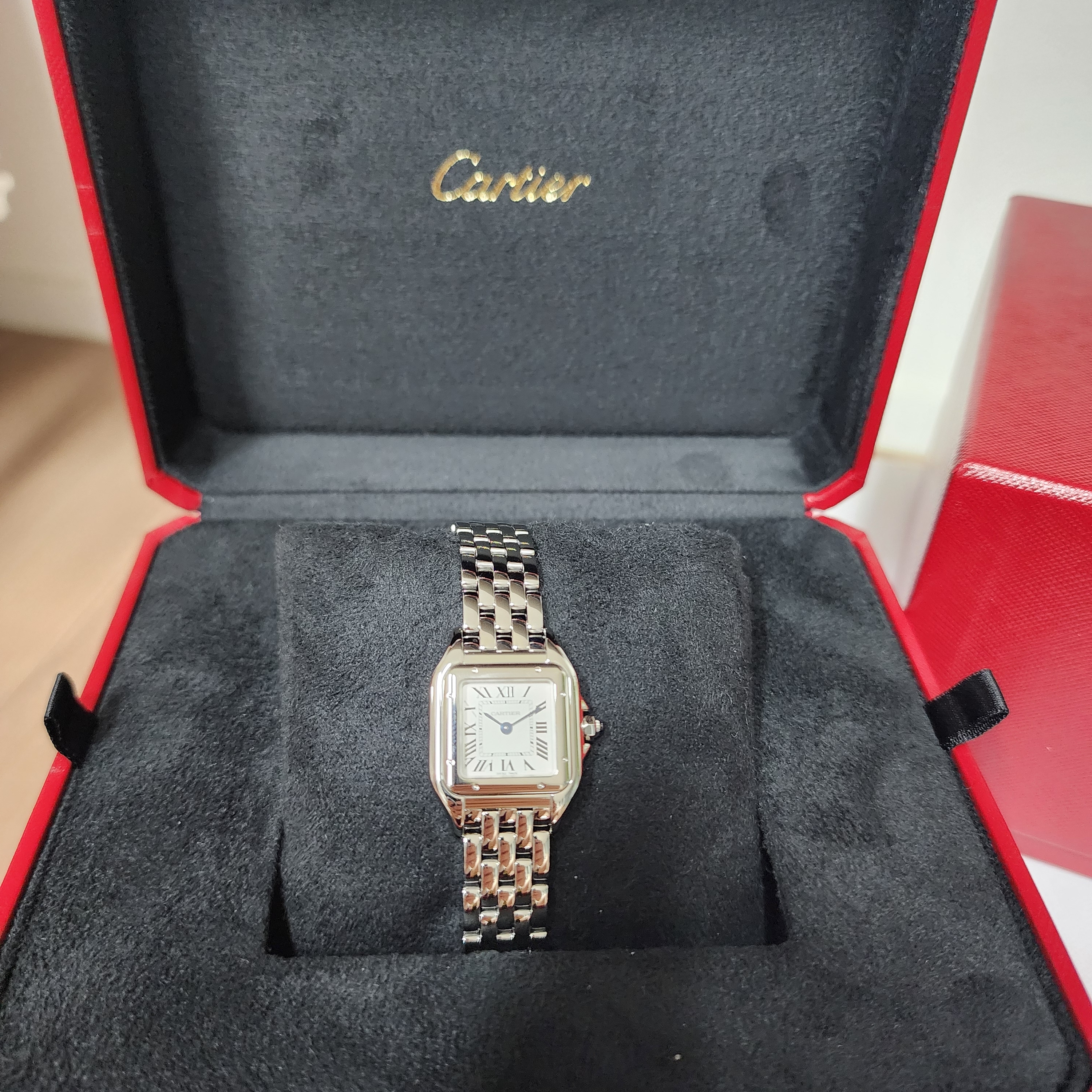 Cartier Panthere Watch Small Quartz Steel Bracelet Steel 착용 스타일 - 2