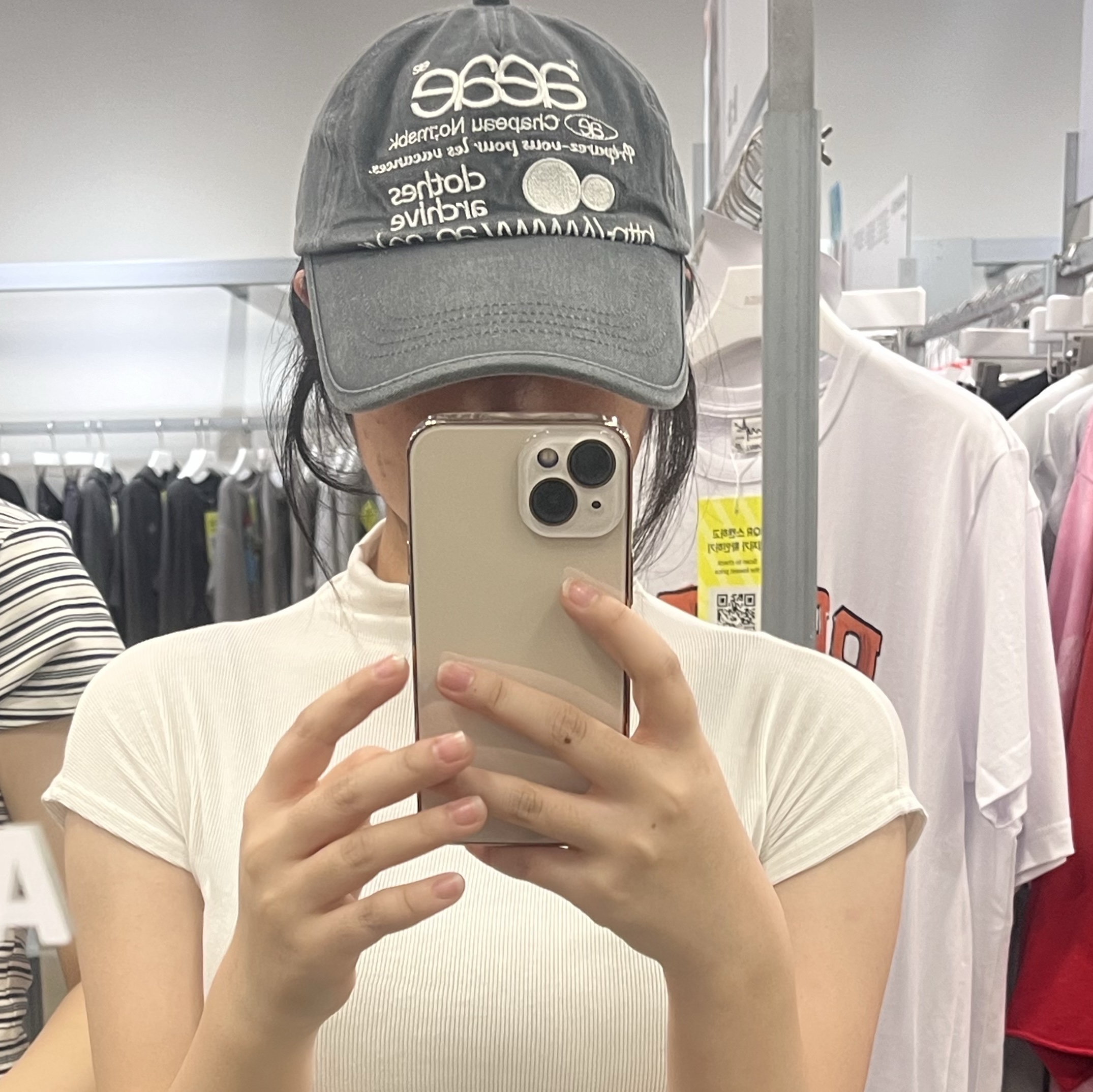 Aeae Web Logo 5 Pannel Ball Cap Charcoal, Aeae Web Logo Washed 5 Pannel Ball Cap Copen Blue 착용 스타일 - 2