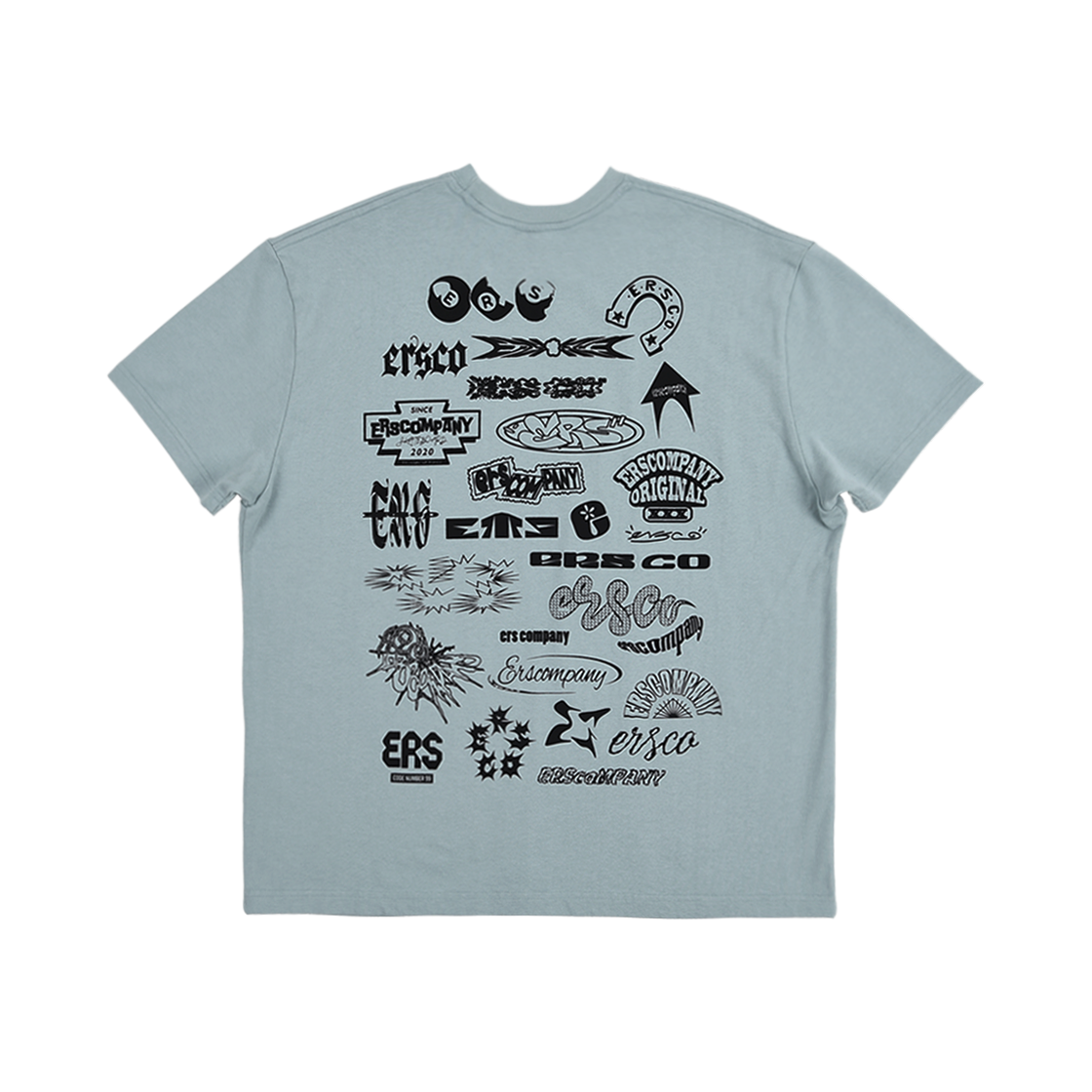 이알에스코 멀티 로고 티셔츠 스카이 블루(ersco Multi Logo Tee Sky Blue)