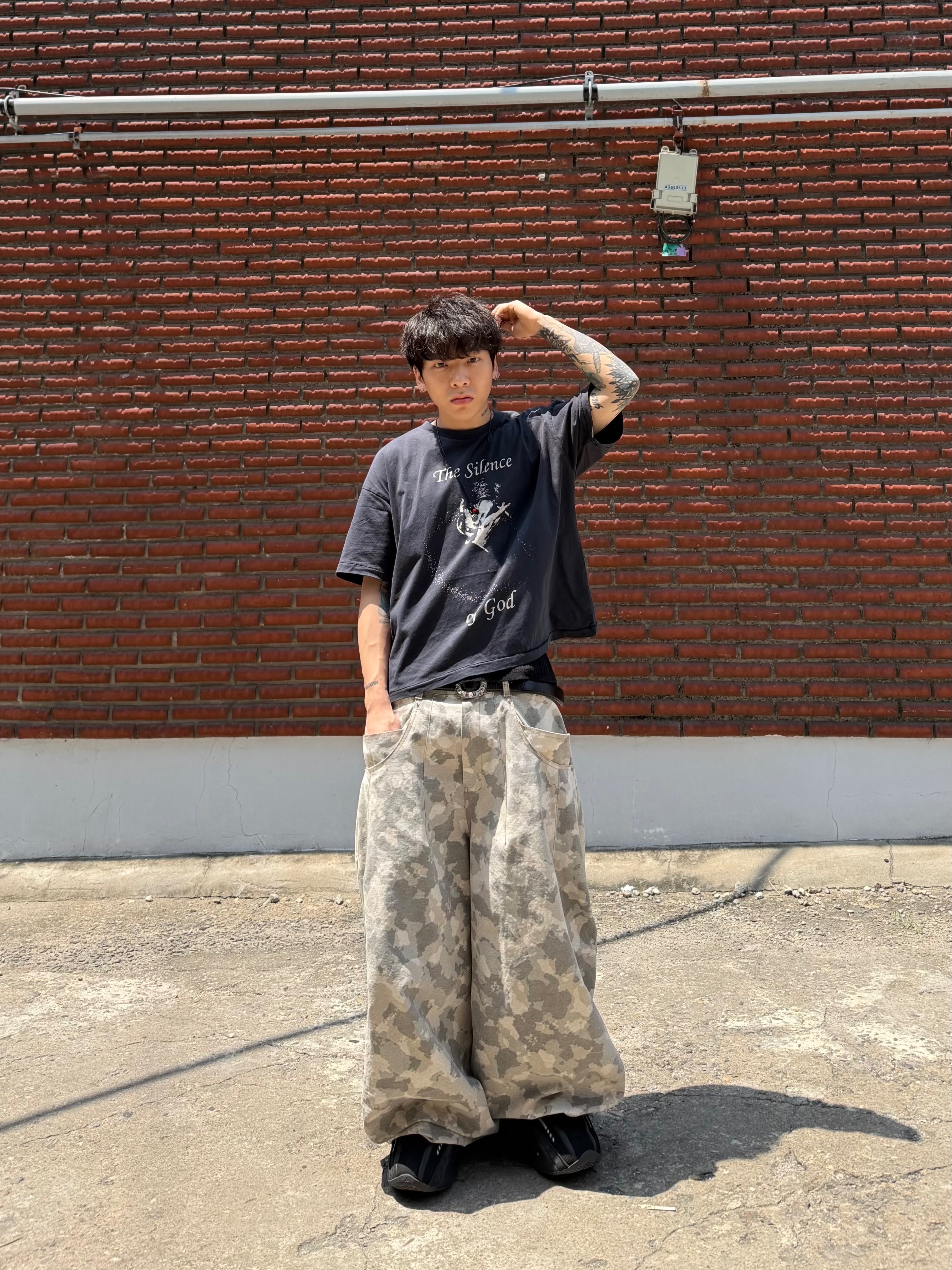 NOD The silence of god T-shirts Black 착용 스타일 - 5