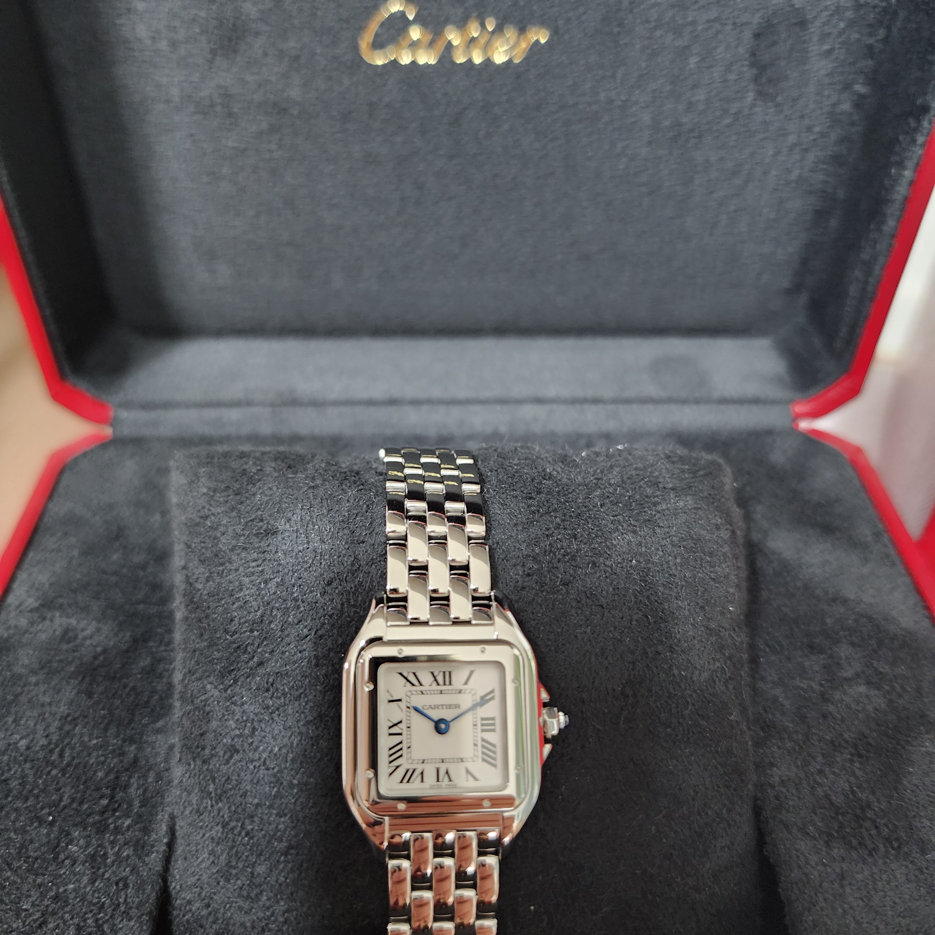 Cartier Panthere Watch Small Quartz Steel Bracelet Steel 착용 스타일 - 3