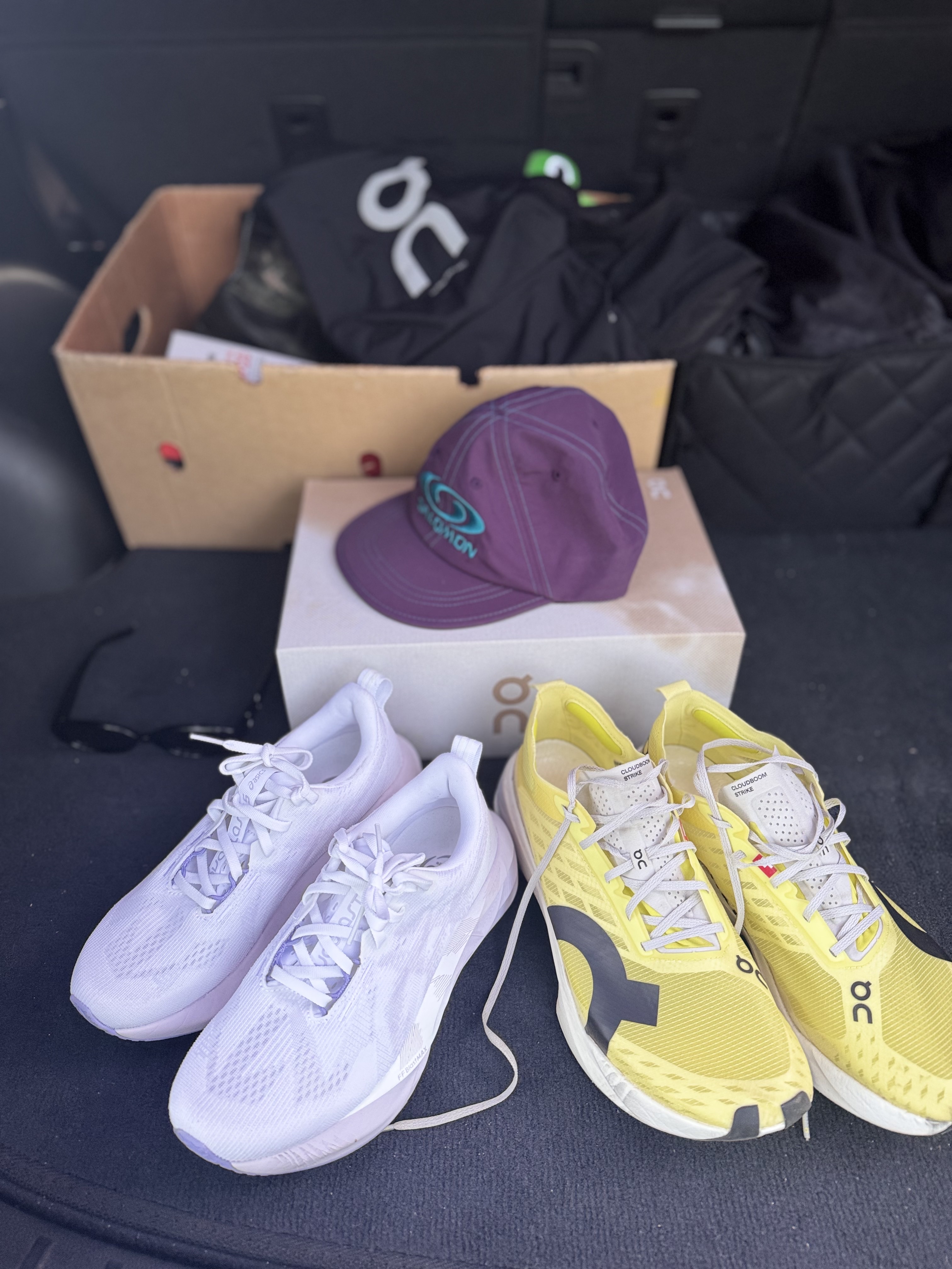 Salomon Link 6 Panel Cap Purple, UVU Split Shorts Black 착용 스타일 - 5