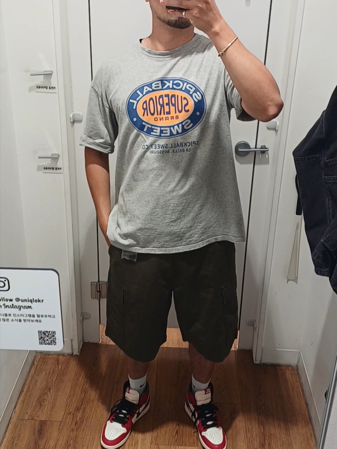 Uniqlo x JW Anderson Cargo Shorts Olive, Jordan 1 Retro High OG Chicago 2022 착용 스타일 - 2