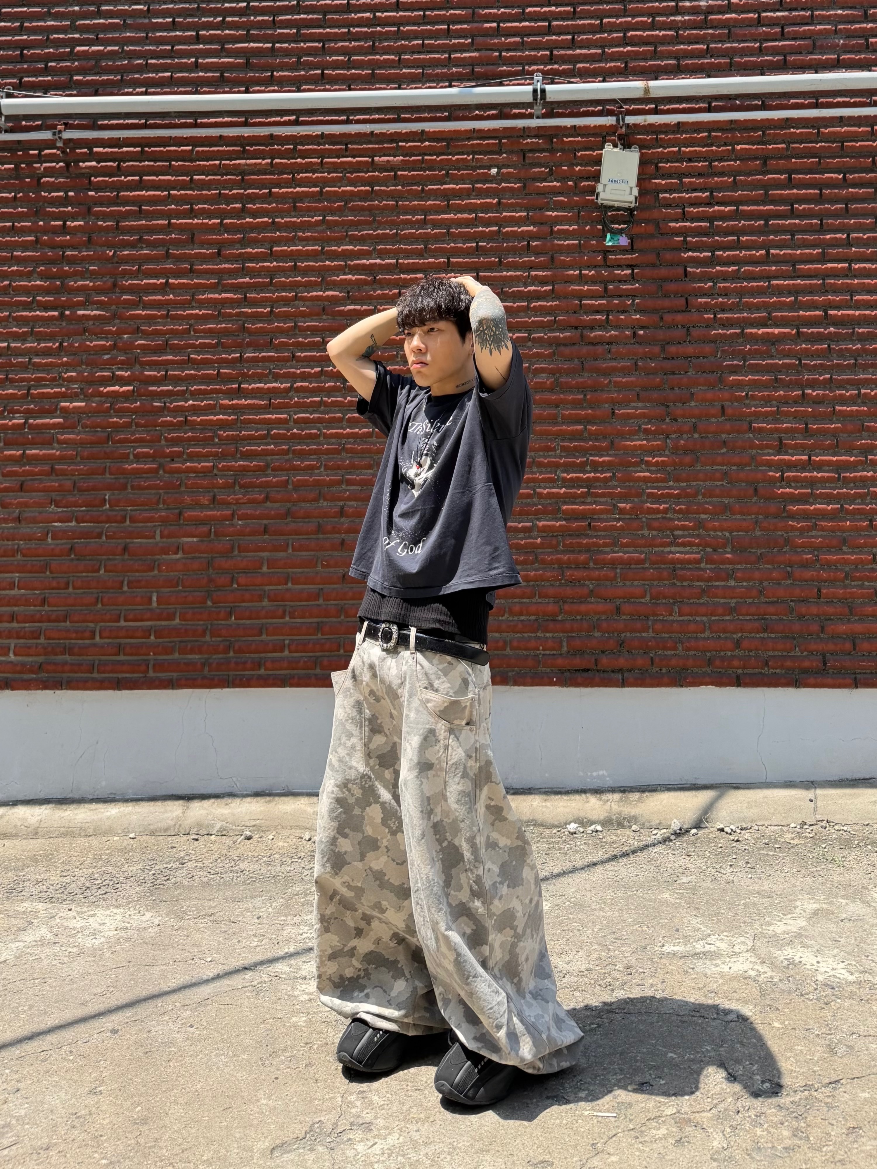 NOD The silence of god T-shirts Black 착용 스타일 - 6