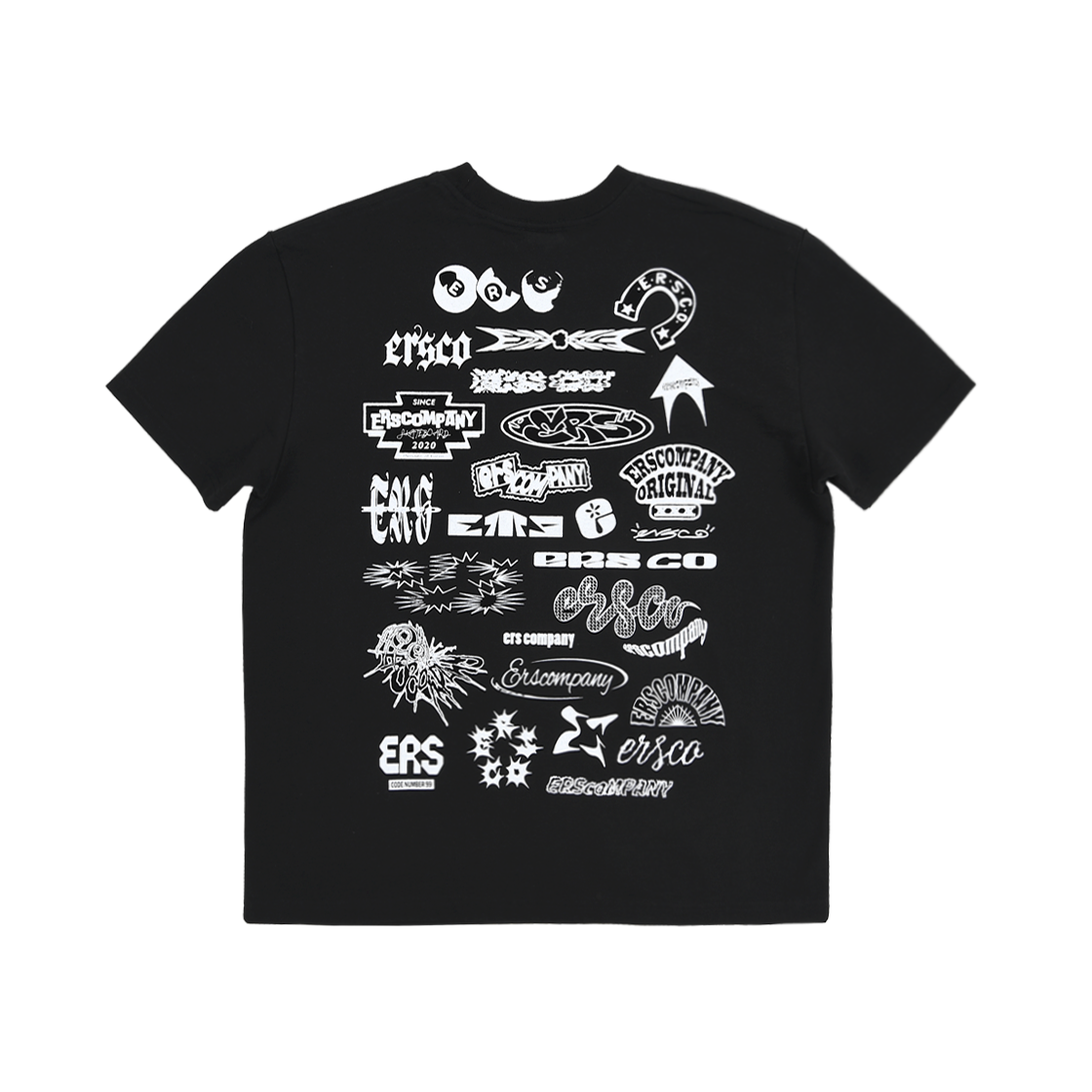 이알에스코 멀티 로고 티셔츠 블랙(ersco Multi Logo Tee Black)