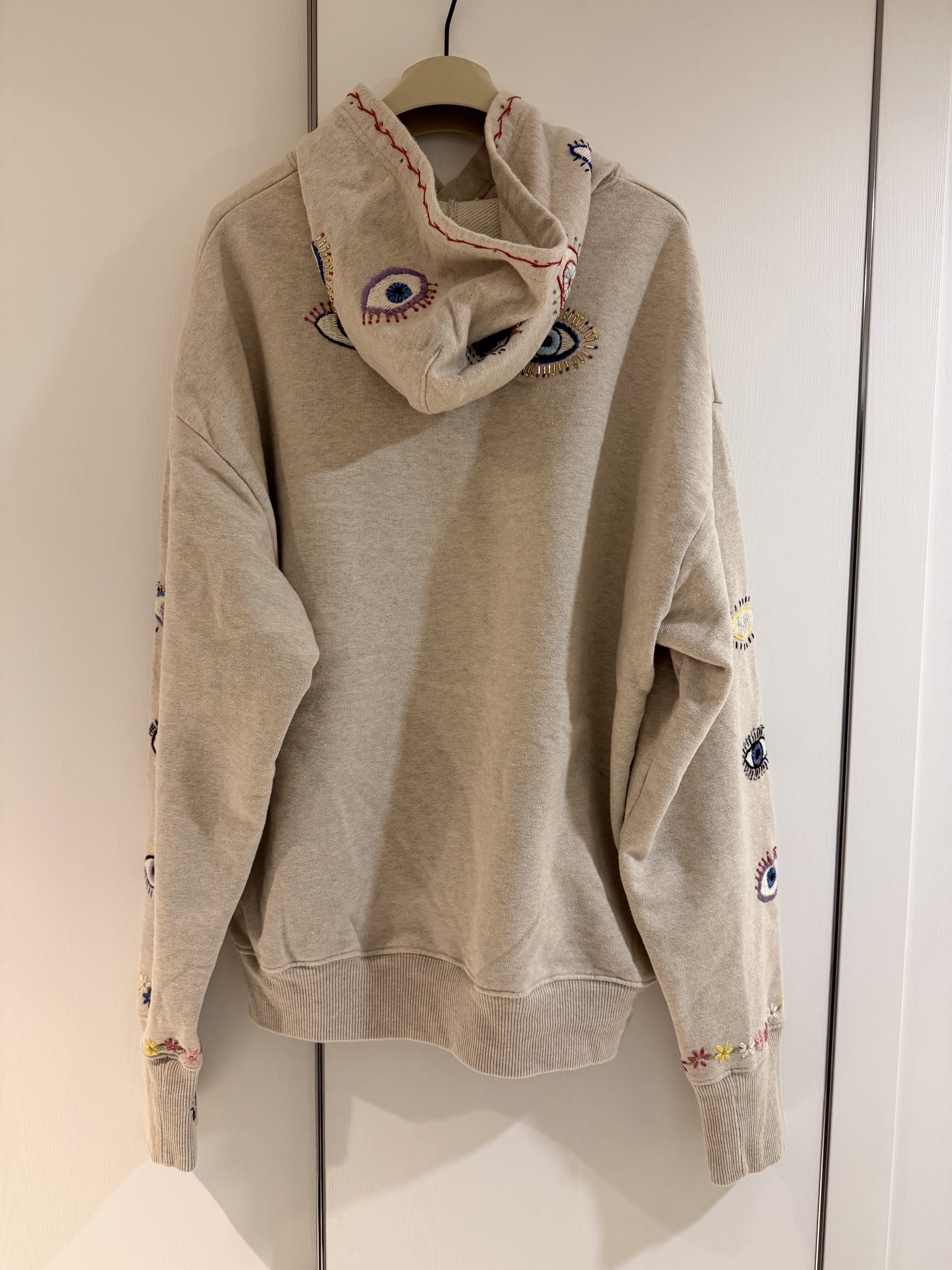 Kapital Top Fleece Hooded Sweatshirt Speakeasy Embroidery Kinari, Rick Owens Jumbolace Low Sneakers Black Milk 착용 스타일 - 6