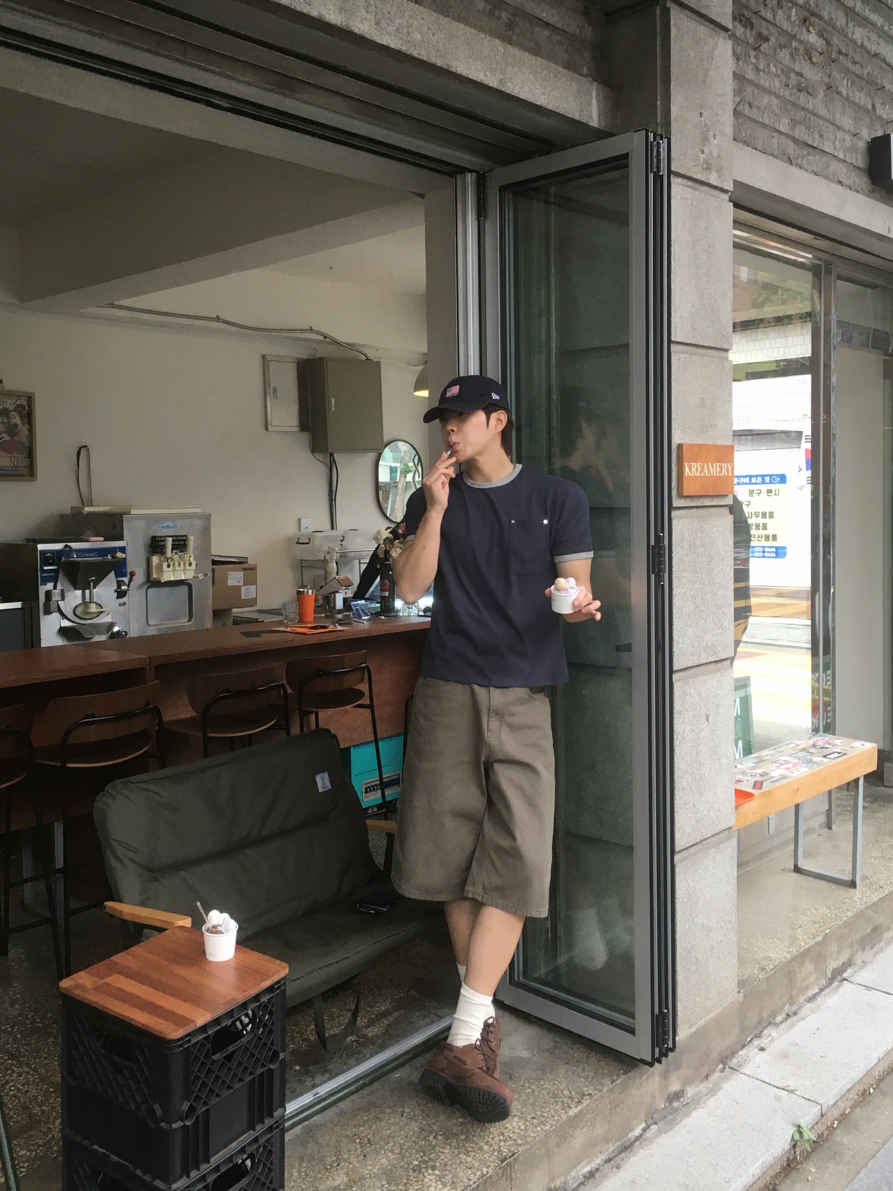 Timberland x Thisisneverthat 3-Eye Authentic Boat Shoes Brown - Wide, Casio LTP-V007L-9E 착용 스타일 - 2