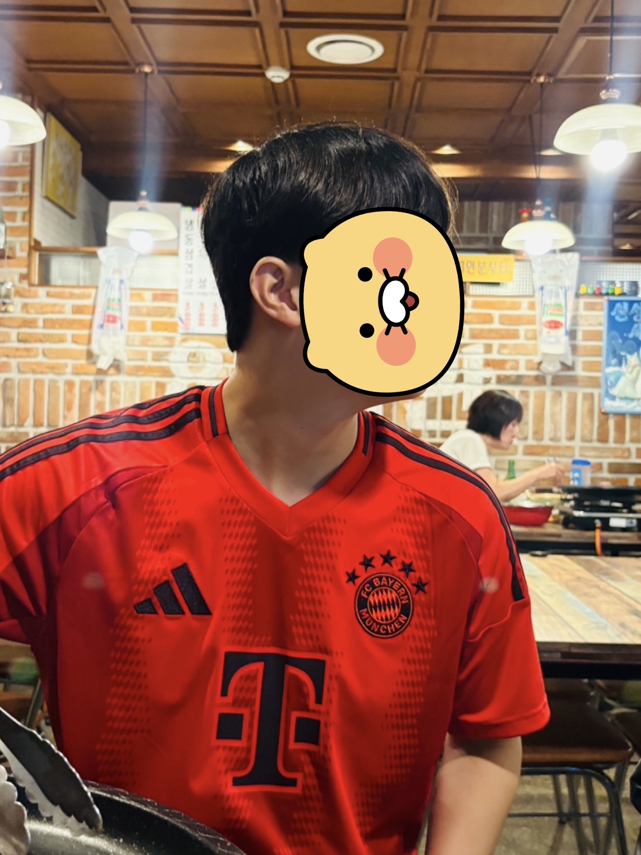 Adidas Bayern Munchen 2024/25 Home Jersey Red - KR Sizing (Non Marking Ver.) 착용 스타일