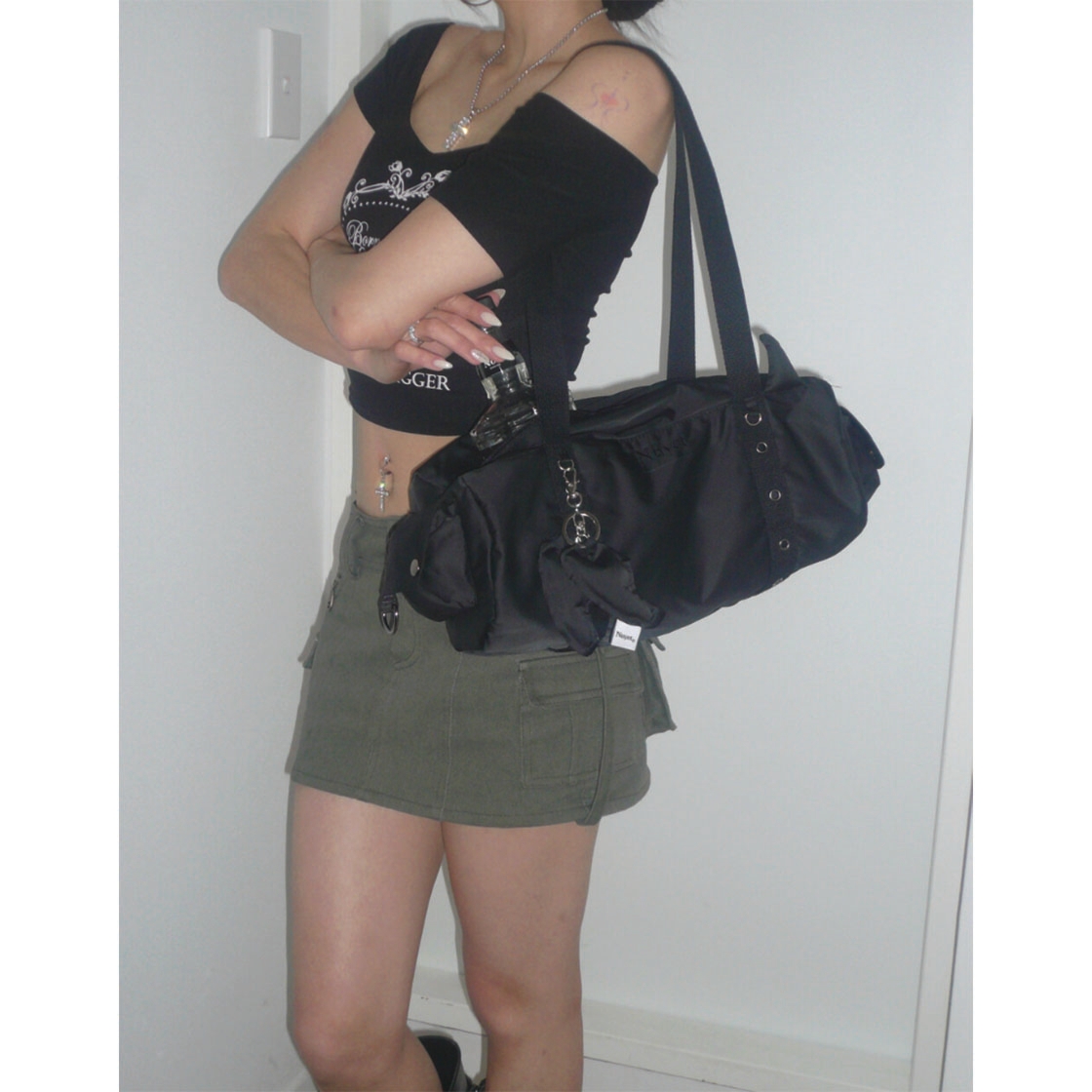 누옛 데빌 보스톤 백 블랙(Nuyet Devil round boston bag Black) - 6