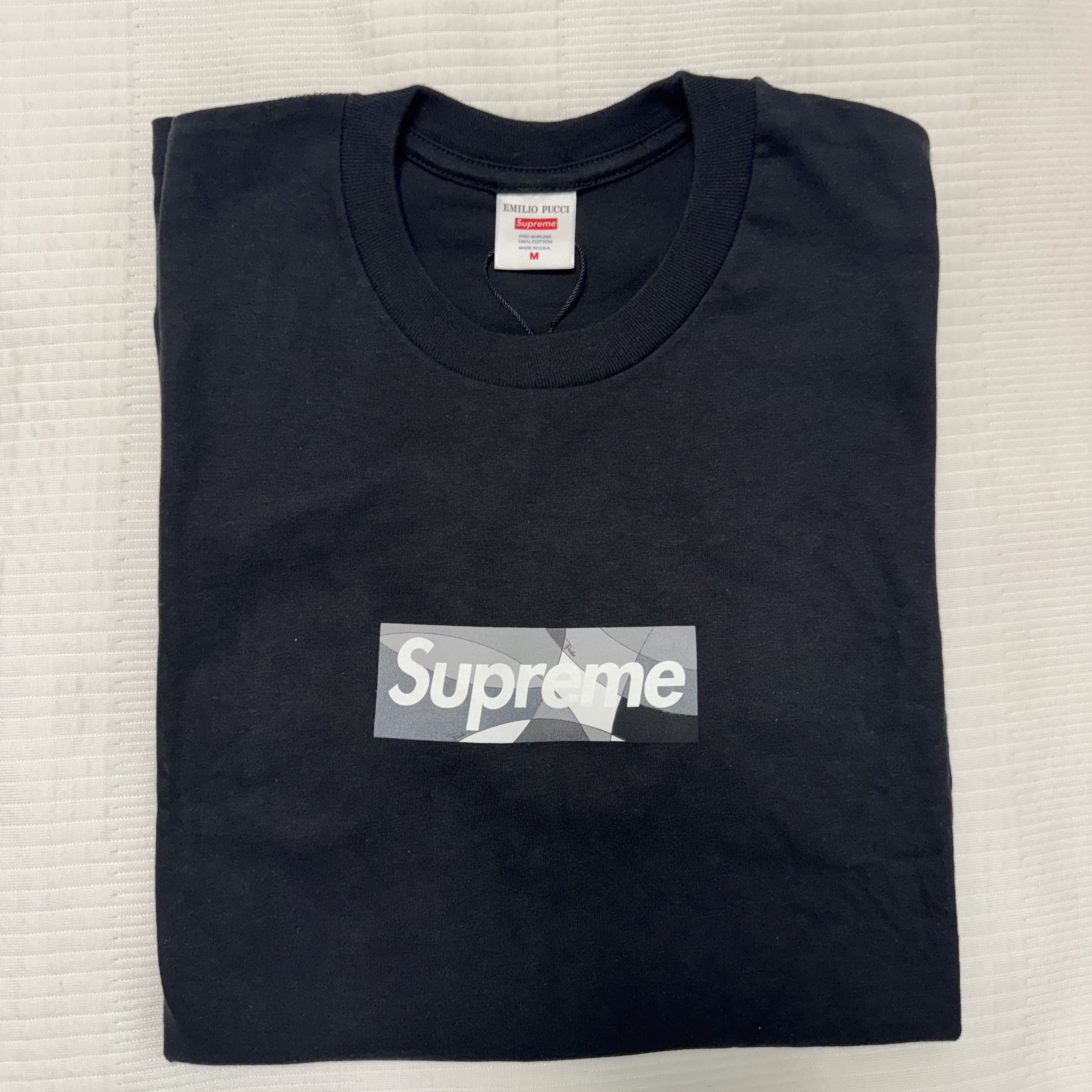 Supreme x Emilio Pucci Box Logo T-Shirt Black Black - 21SS 착용 스타일