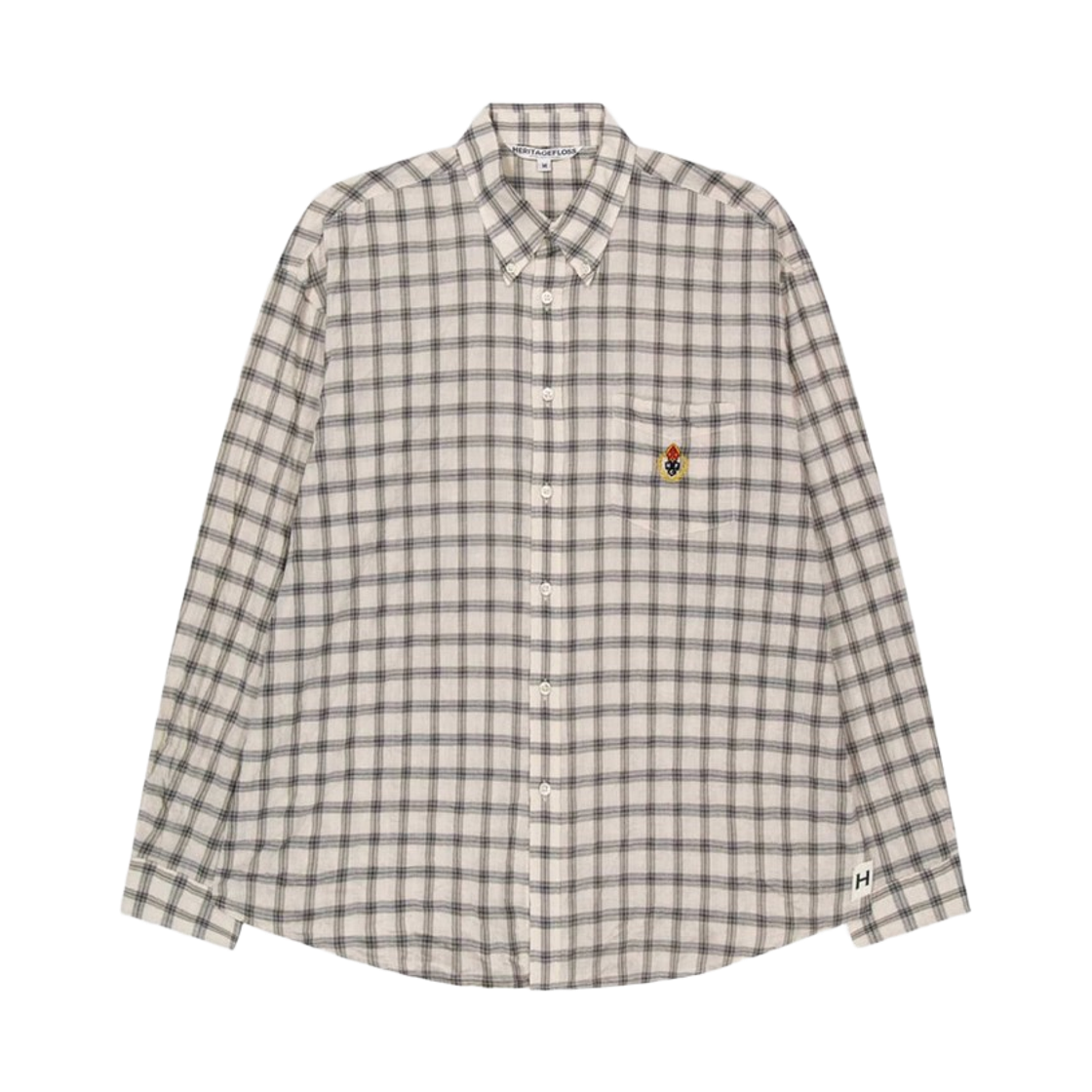 헤리티지 플로스 크레스트 워시드 시어 체크 셔츠 아이보리(Heritage Floss Crest Washed Sheer Check Shirt Ivory)
