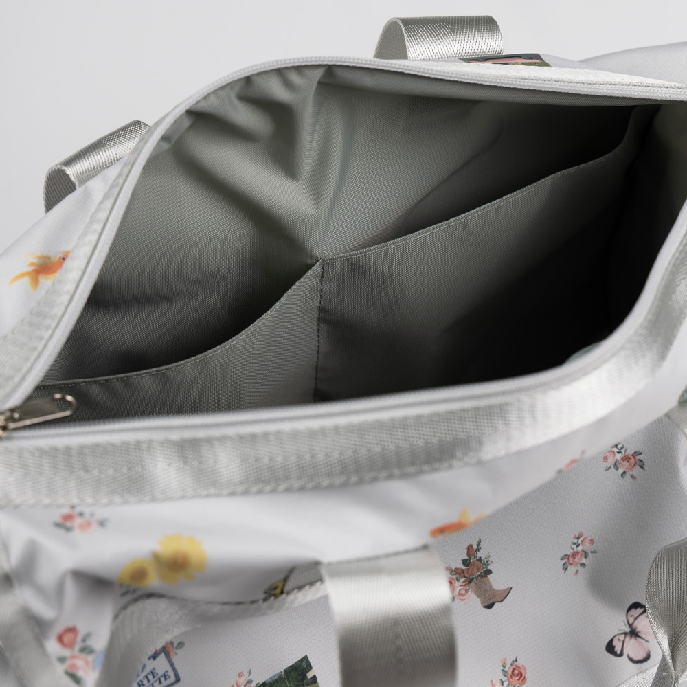 언스테디마켓 플로럴 모노그램 실린더백 쿨그레이(UnsteadyMarket Floral Monogram Cylinder Bag Cool Gray) - 5