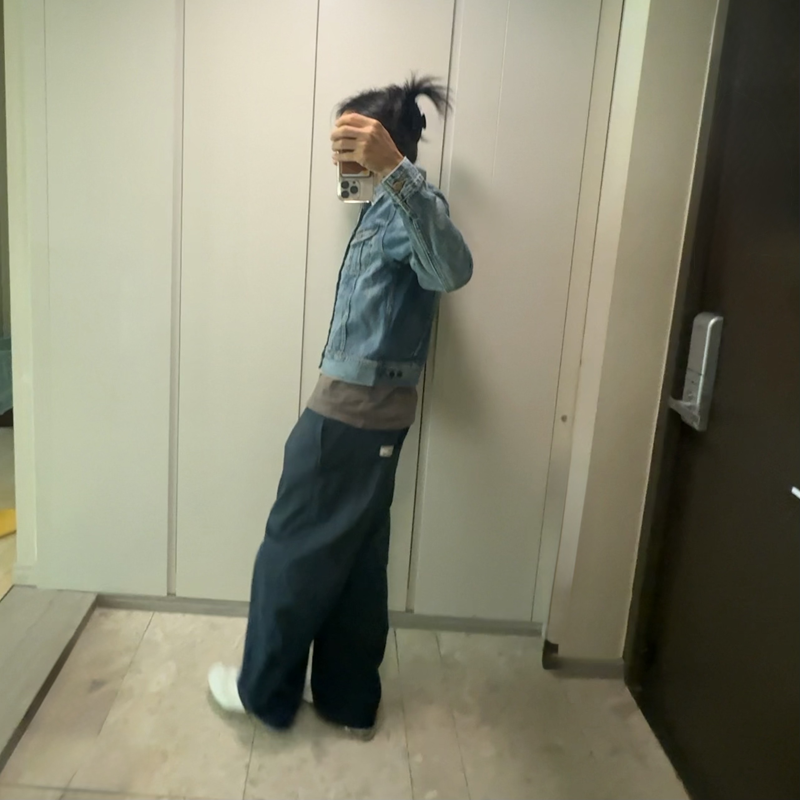 Double RL Indigo Denim Jacket Leland Wash 착용 스타일 - 1