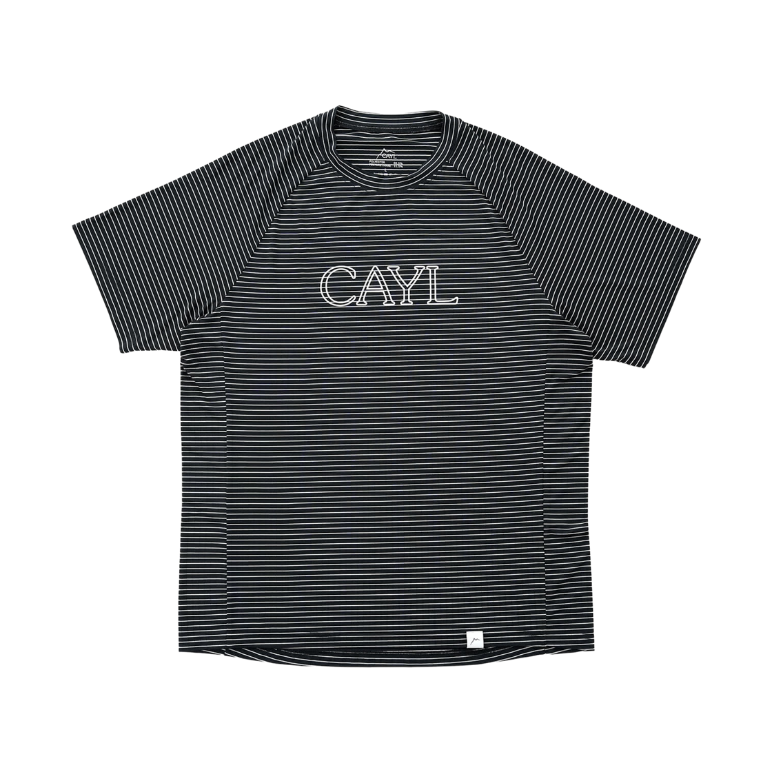 케일 스트라이프 폰트 숏슬리브 블랙(Cayl Stripe Font Short Sleeve Black)