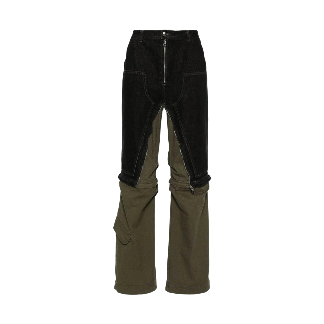앤더슨벨 밀리 디테처블 카펜터 진 블랙 카키(Andersson Bell Milly Detachable Carpenter Jeans Black Khaki)