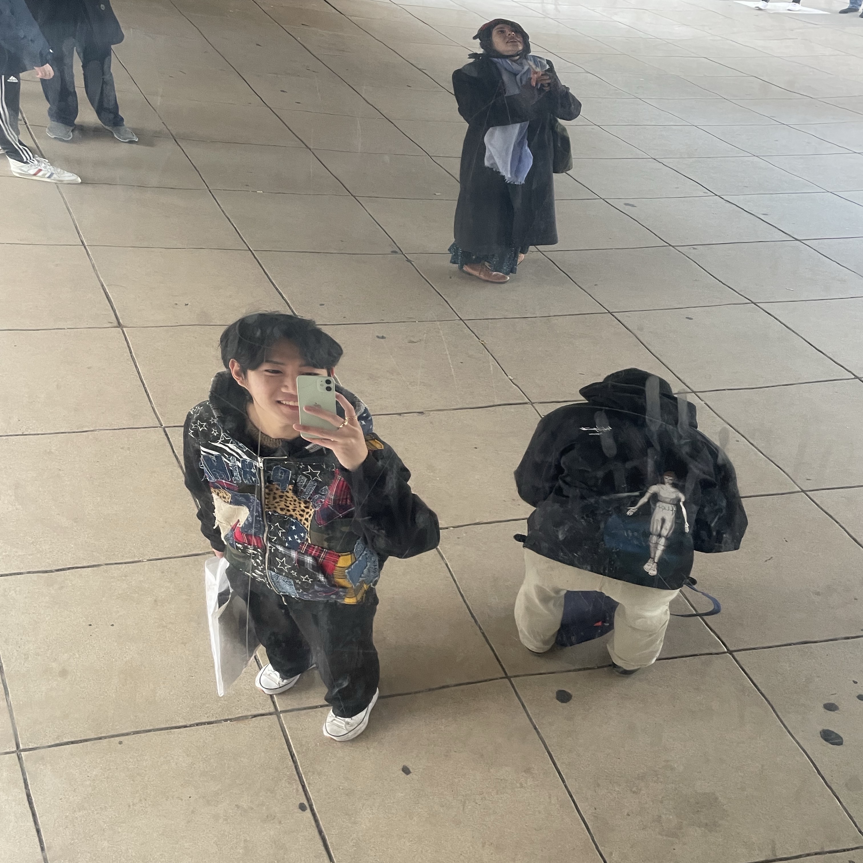 Supreme Patchwork Zip Up Hooded Sweatshirt Black - 22FW, Supreme x Yohji Yamamoto Tekken Nylon Bomber Jacket Black - 22FW 착용 스타일 - 1