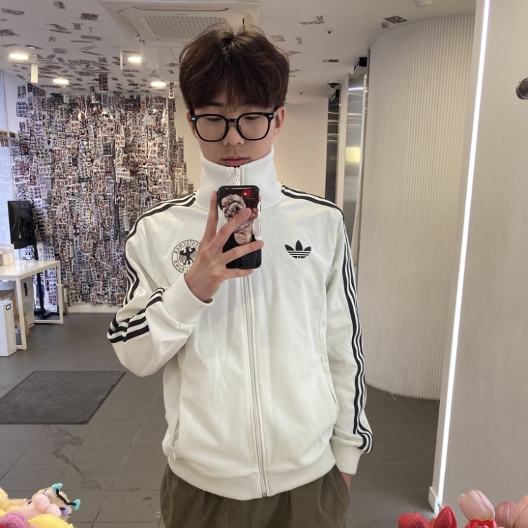 Adidas German Beckenbauer Track Top Off White - KR Sizing 착용 스타일 - 2