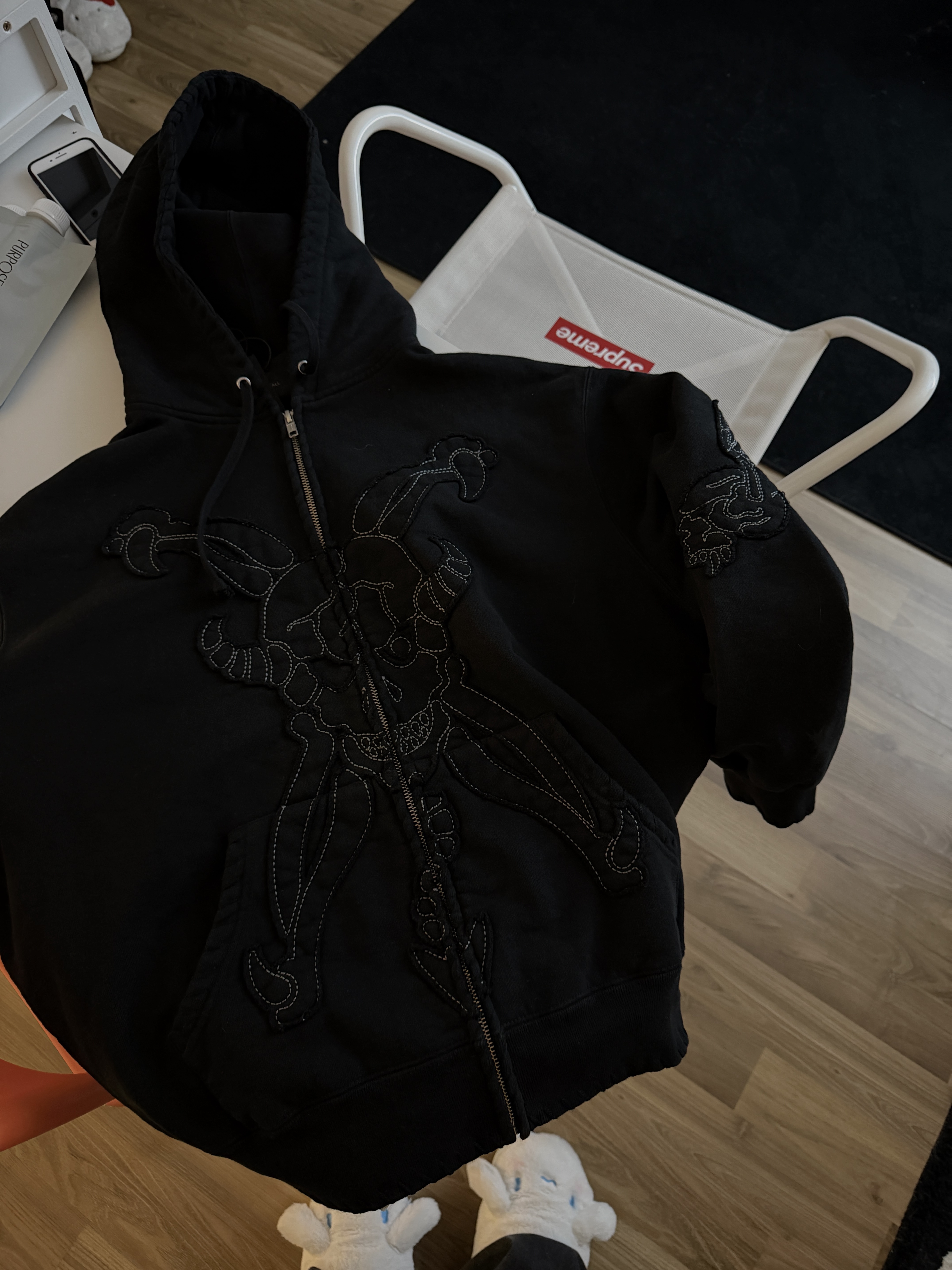 Supreme x Y's by Yohji Yamamoto Zip Up Hooded Sweatshirt Black - 25FW 착용 스타일