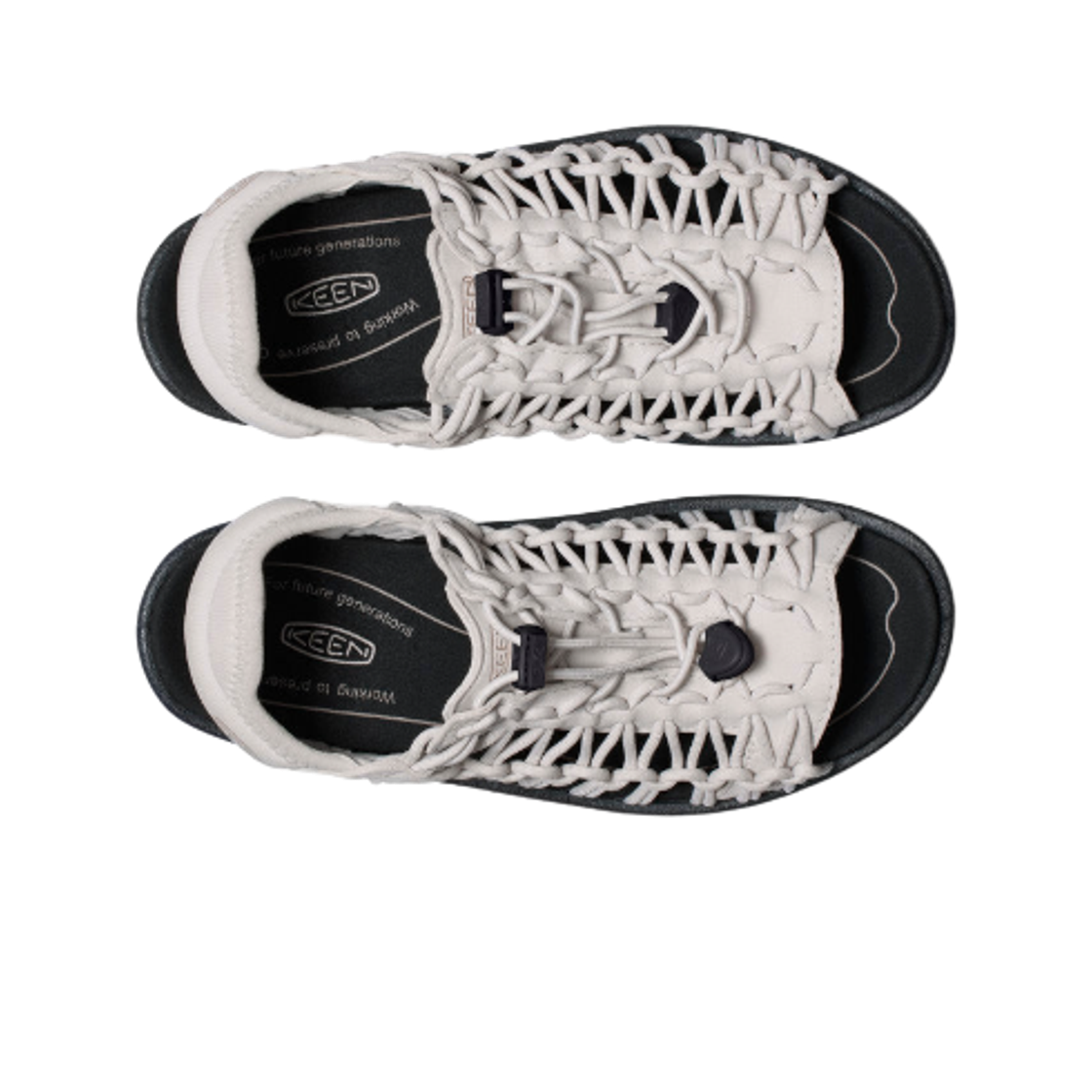 (W) 킨 유니크 2 오픈 토 스니커즈 실버 버치 블랙((W) Keen Uneek II Open Toe Sneaker Silver Birch Black) - 2