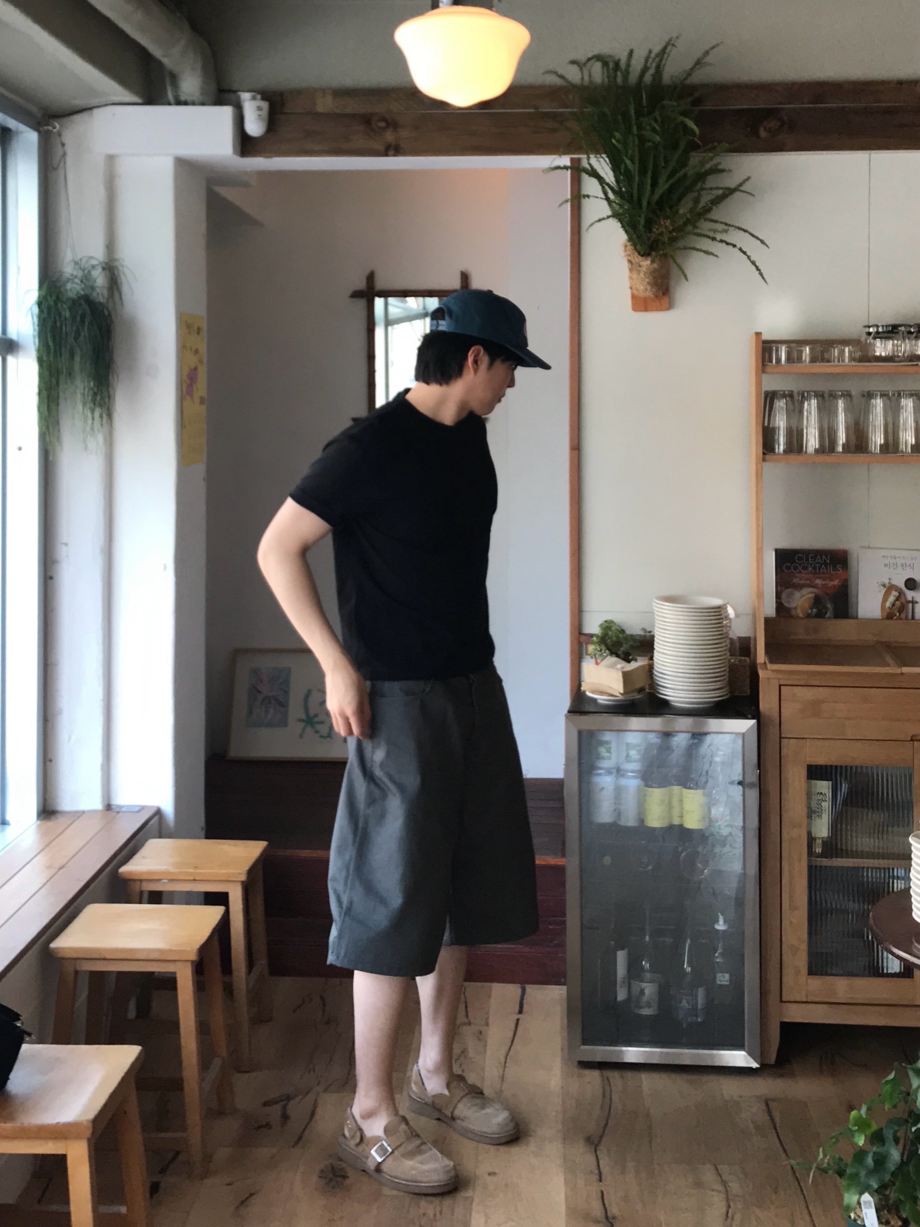 Stussy x Our Legacy Work Shop Mid-depth Cap Navy 착용 스타일 - 2