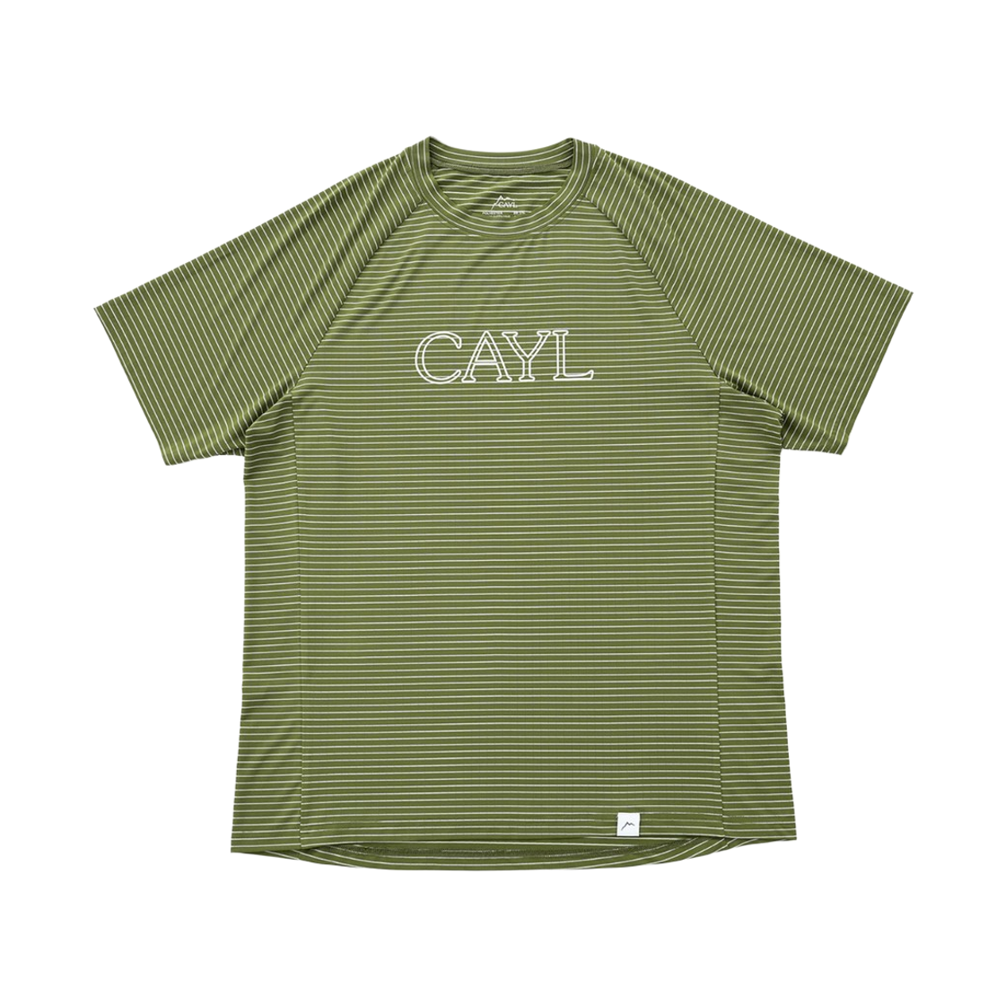 케일 스트라이프 폰트 숏슬리브 그린(Cayl Stripe Font Short Sleeve Green)