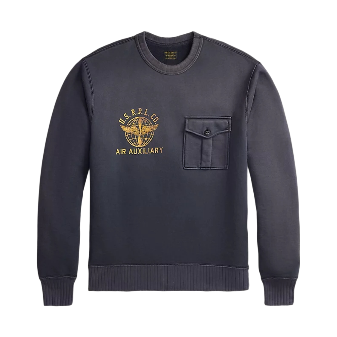 더블알엘 프렌치 테리 그래픽 스웨트셔츠 페이디드 블루(Double RL French Terry Graphic Sweatshirt Faded Blue) - 1