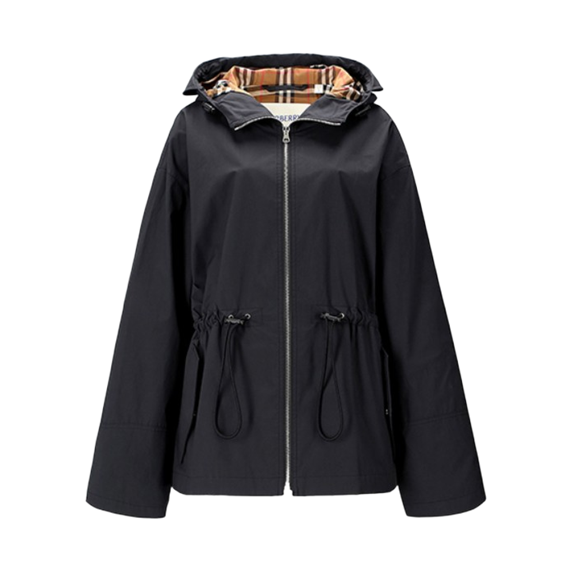 8122248 (W) Burberry Medley Check Drawstring Jacket Black