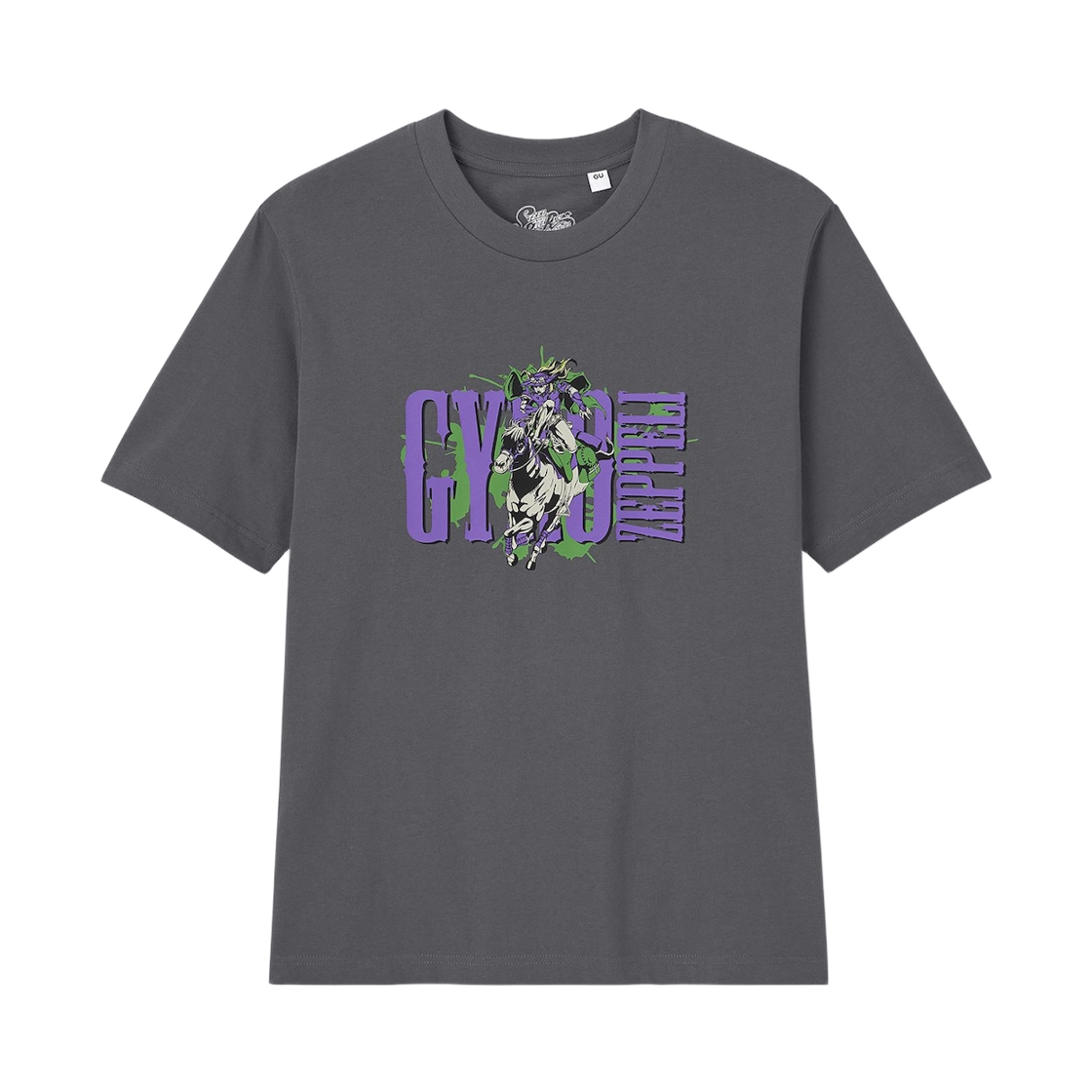 GU x 죠죠의 기묘한 모험 그래픽 티셔츠 다크 그레이(GU x JoJo's Bizarre Adventure Graphic T-Shirt Dark Gray)