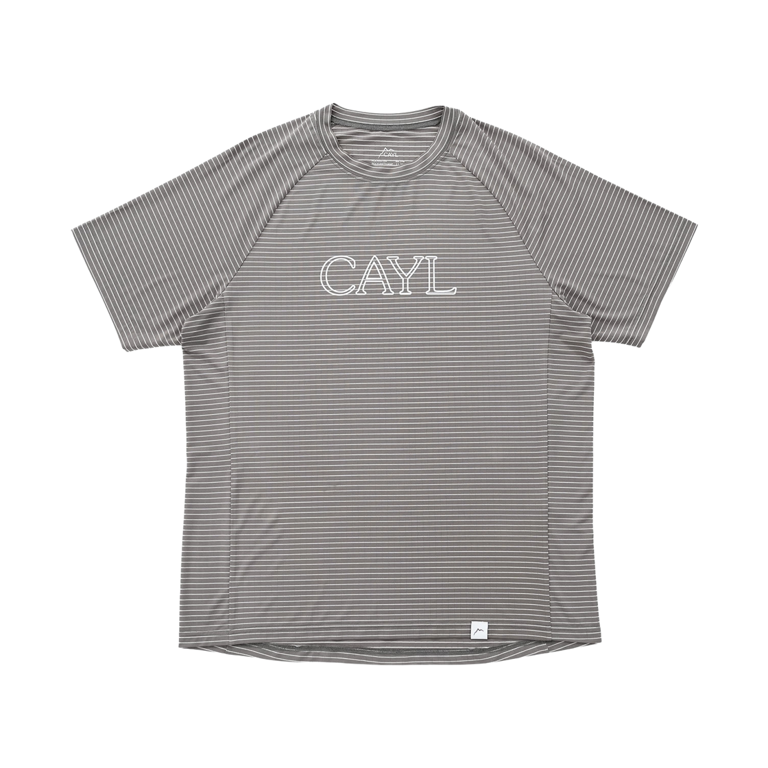 케일 스트라이프 폰트 숏슬리브 그레이(Cayl Stripe Font Short Sleeve Grey)