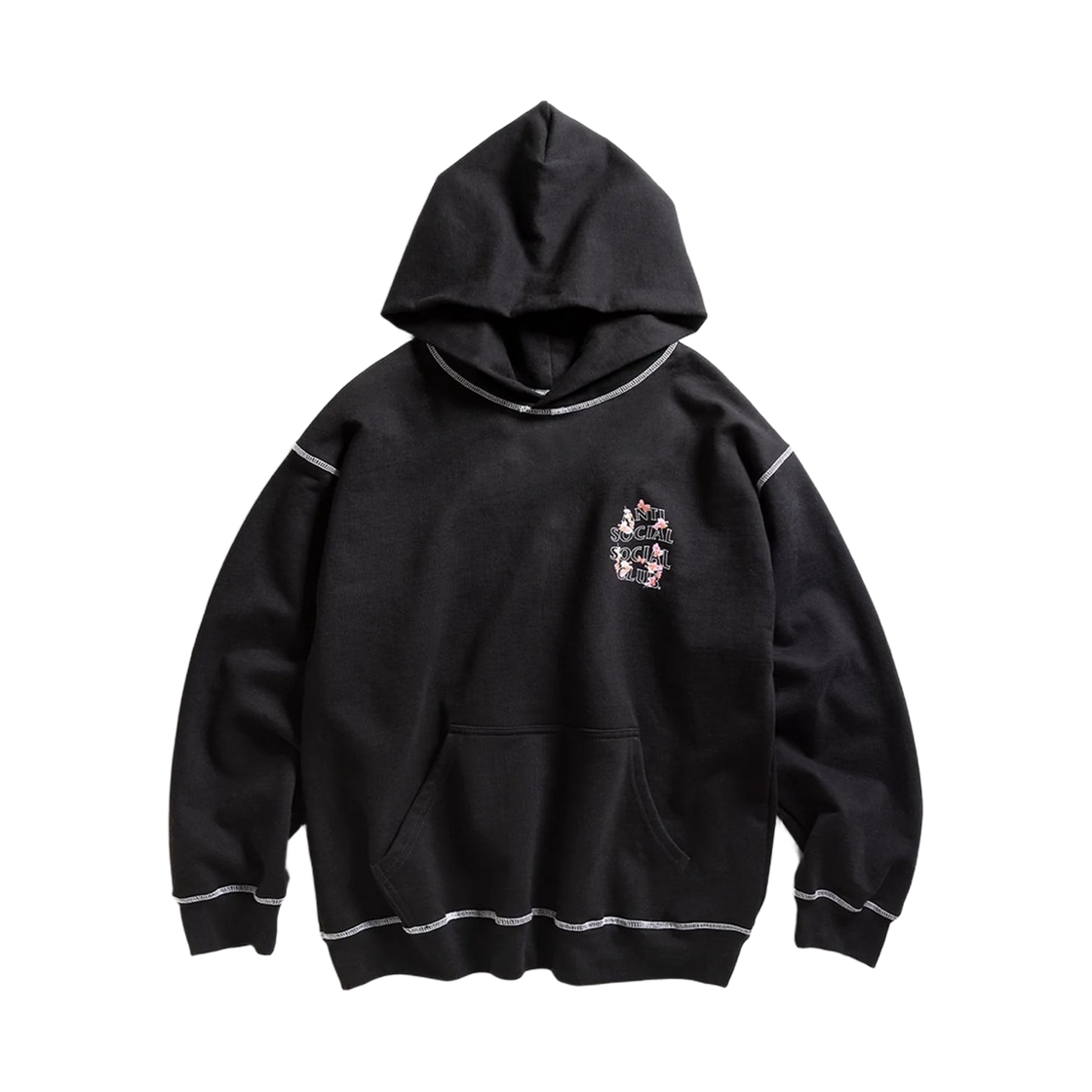 - Anti Social Social Club Contrast Stitch Hoodie Black