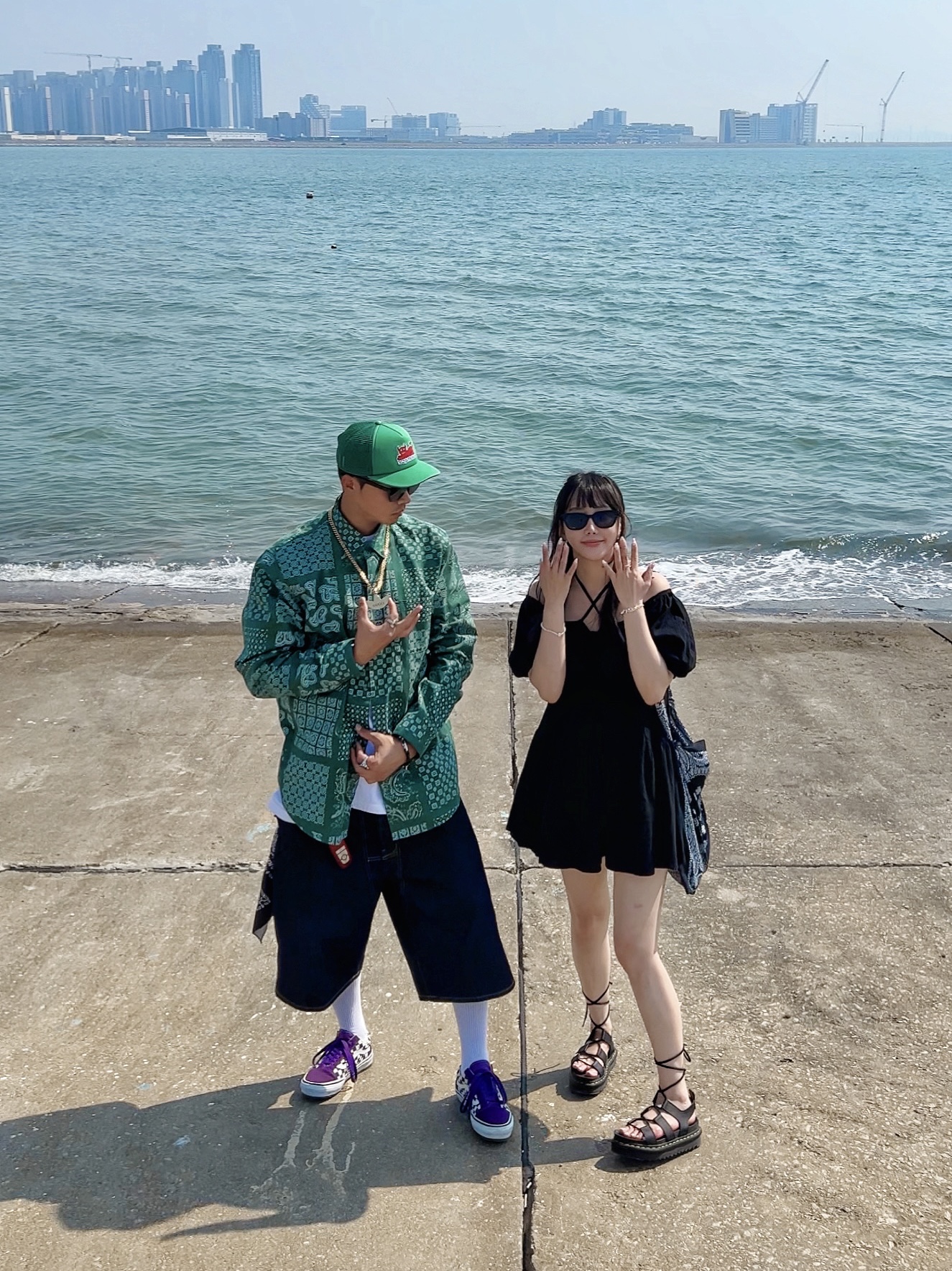 Supreme x Toy Machine Mesh Back 5-Panel Green - 24SS, Supreme Paisley Grid Shirt Black - 20SS 착용 스타일