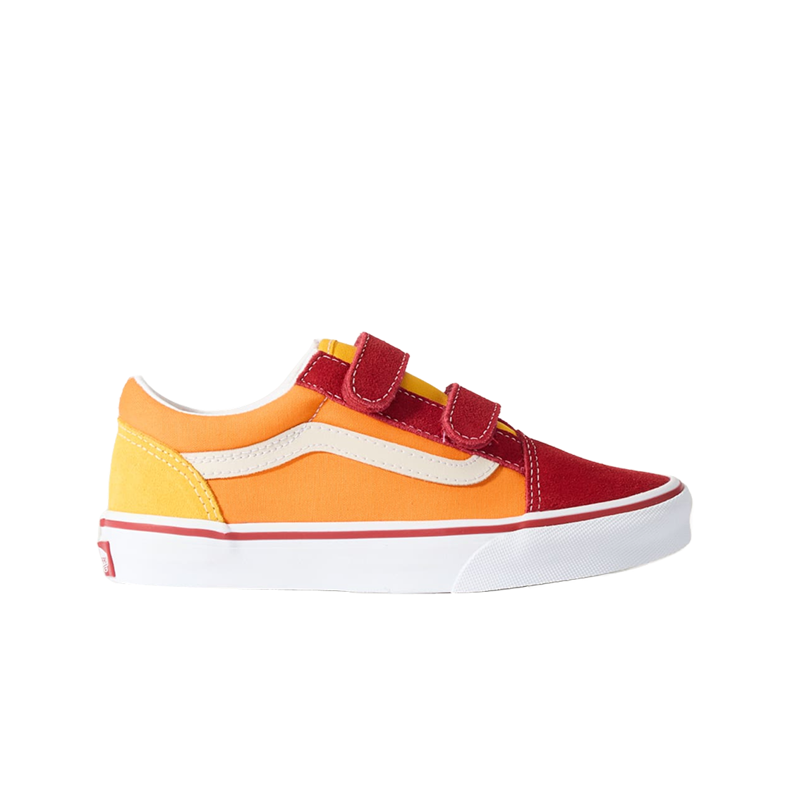 VN000CYABMC (Kids) Vans Old Skool Velcro Retro Rainbow Orange