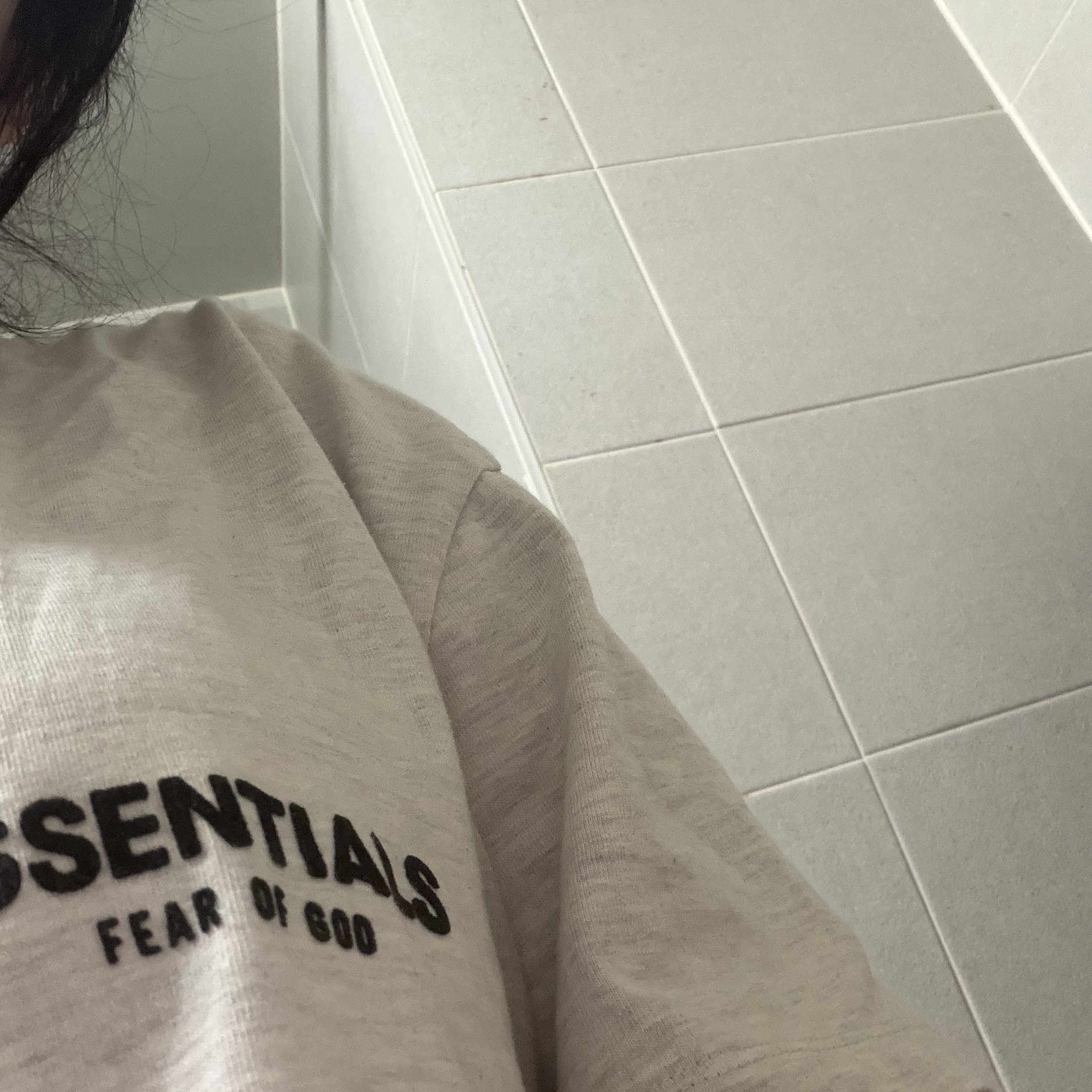 Essentials The Core Collection T-Shirt Light Oatmeal 착용 스타일