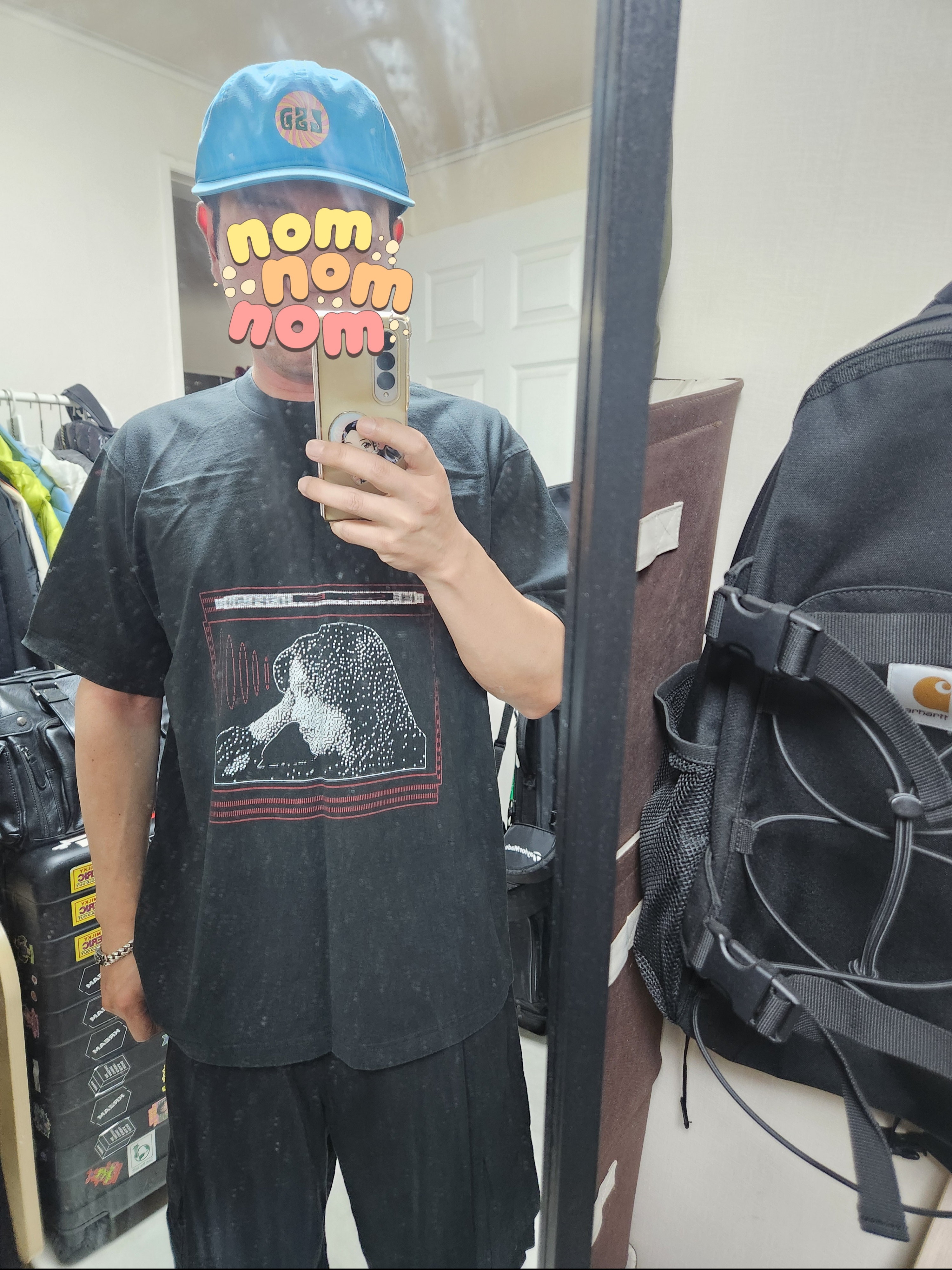 Cav Empt Washed Pixel Flame T-Shirt Black - 24FW ์ฐฉ์ฉ ์คํ์ผ